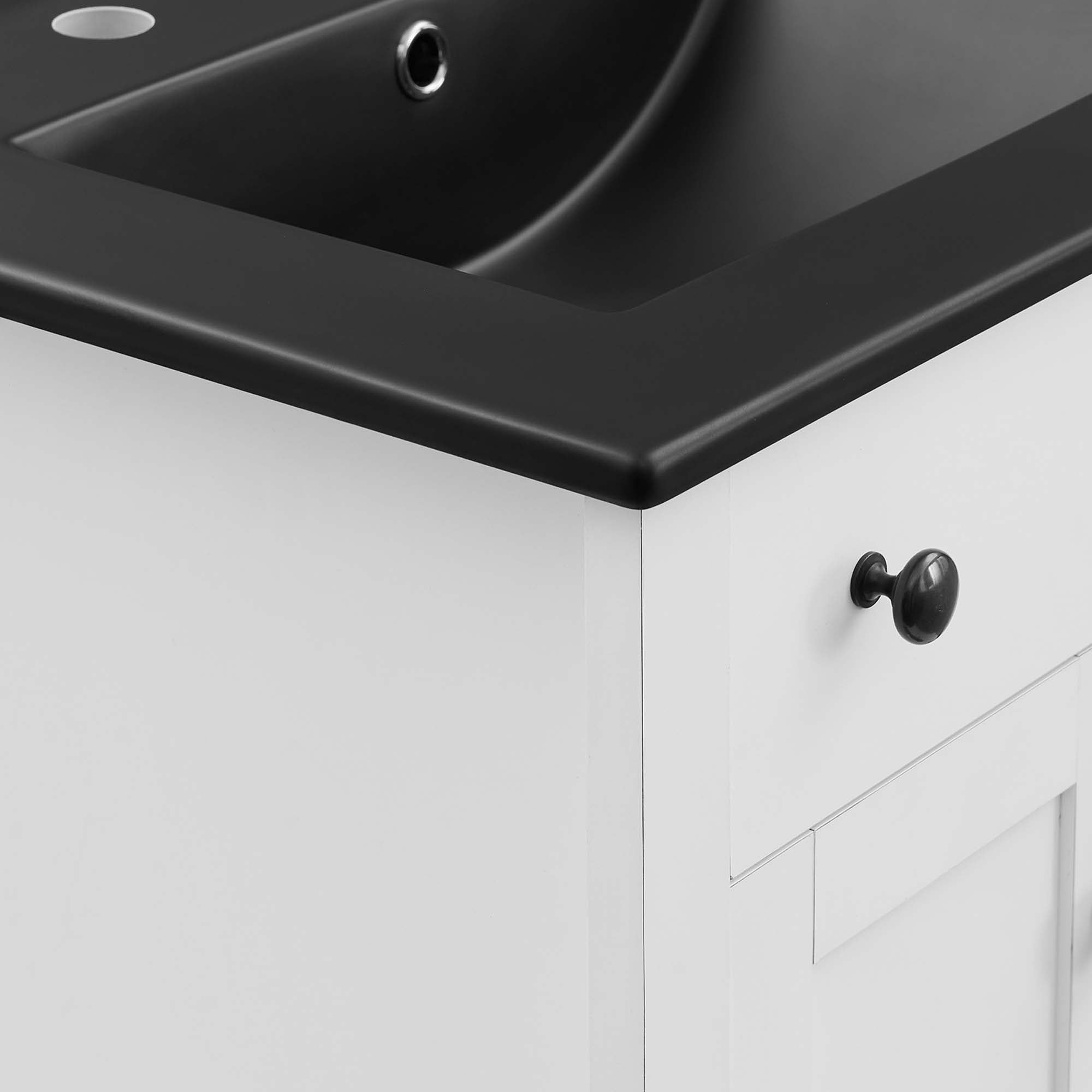 Nantucket 24" Bathroom Vanity, White Black