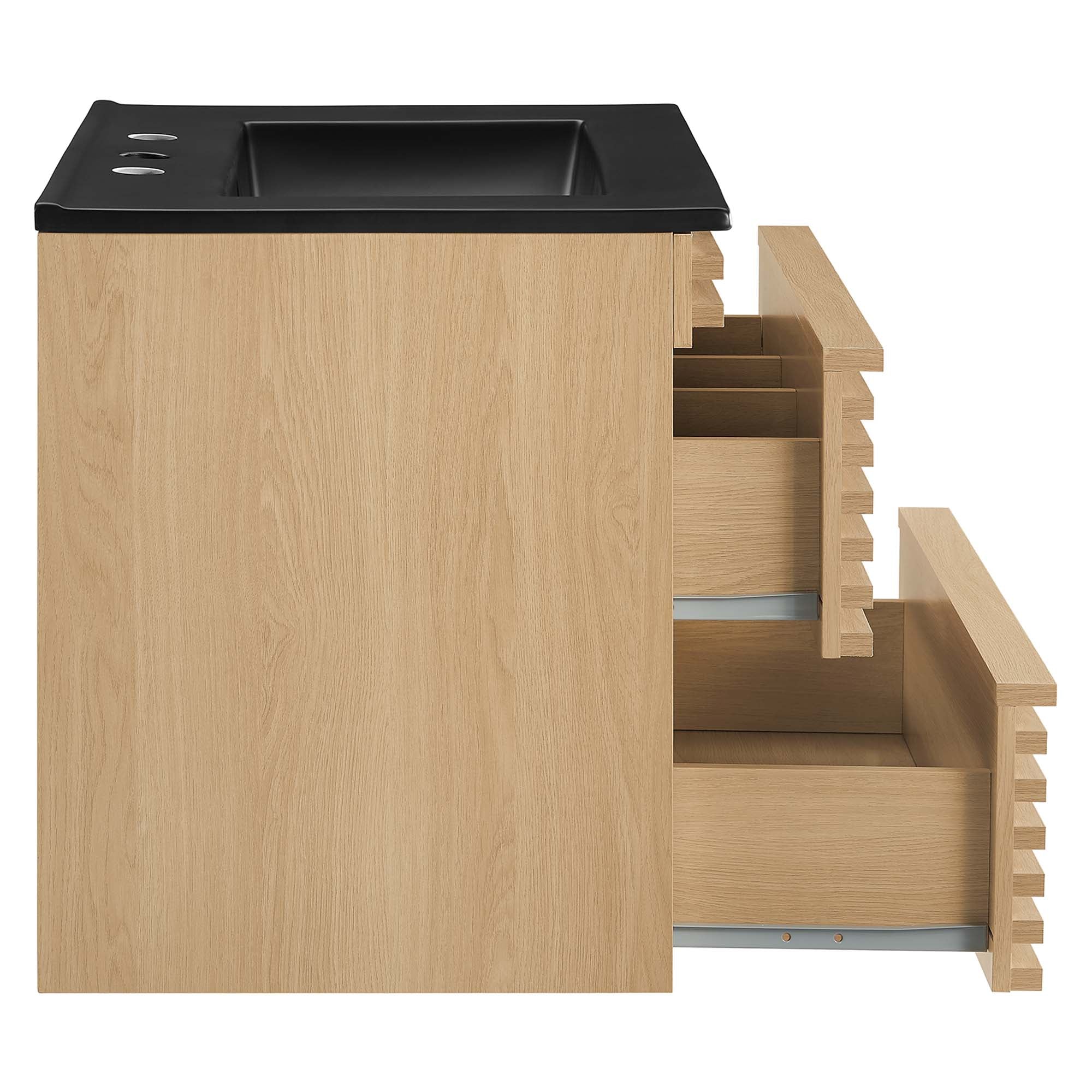 Render 24" Wall-Mount Bathroom Vanity, Oak Black