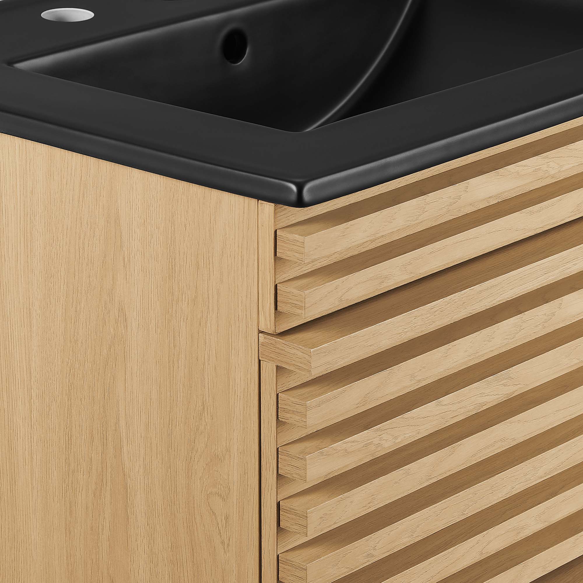 Render 24" Wall-Mount Bathroom Vanity, Oak Black