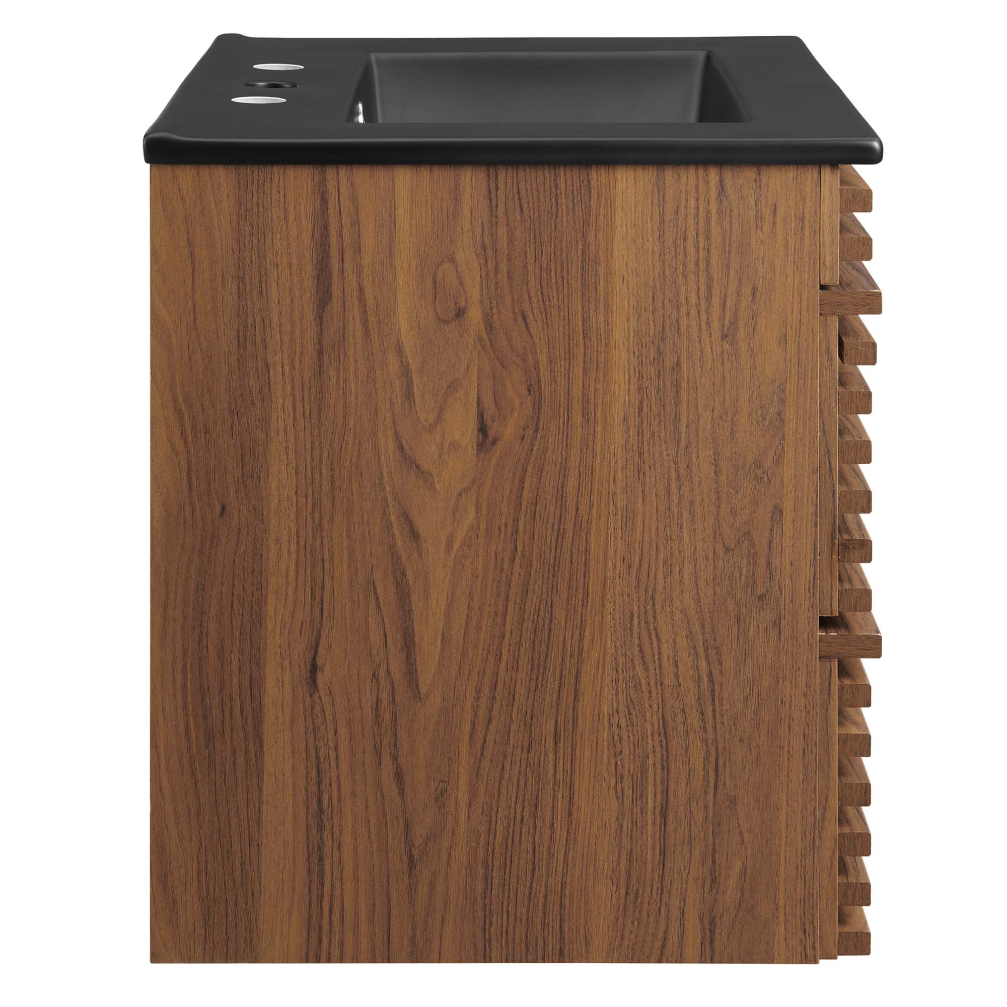 Render 24" Wall-Mount Bathroom Vanity, Walnut Black