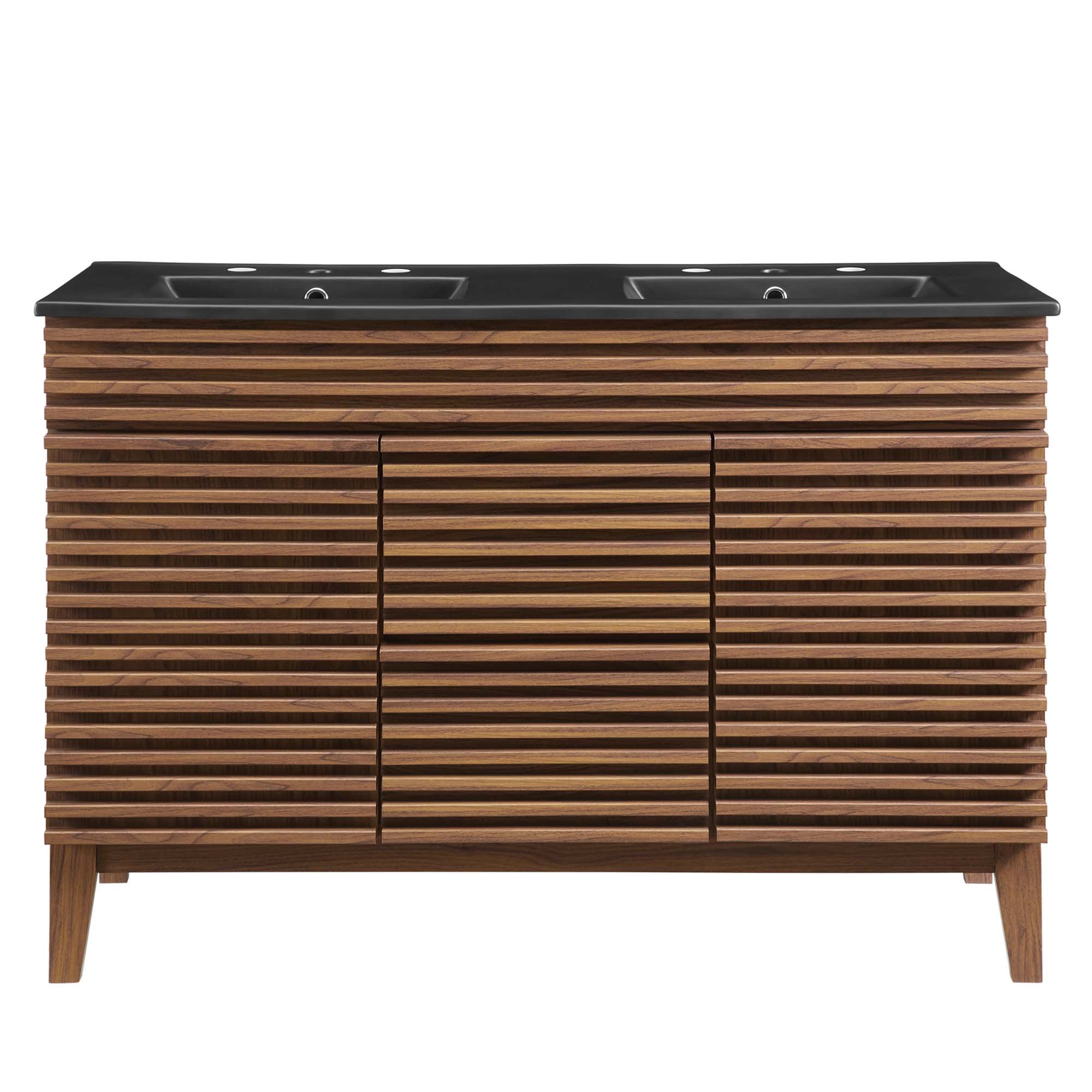 Render 48" Double Sink Bathroom Vanity, Walnut Black