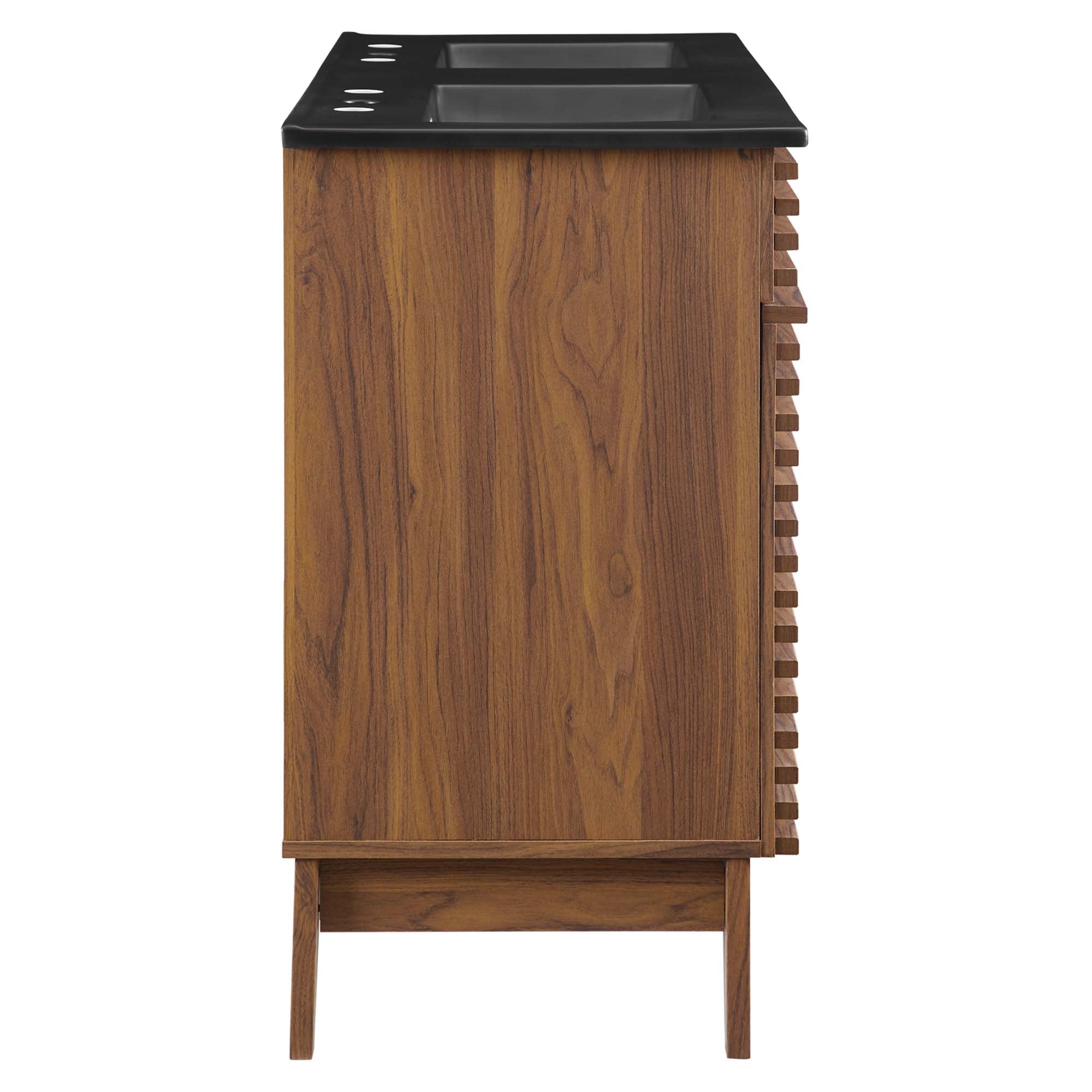 Render 48" Double Sink Bathroom Vanity, Walnut Black