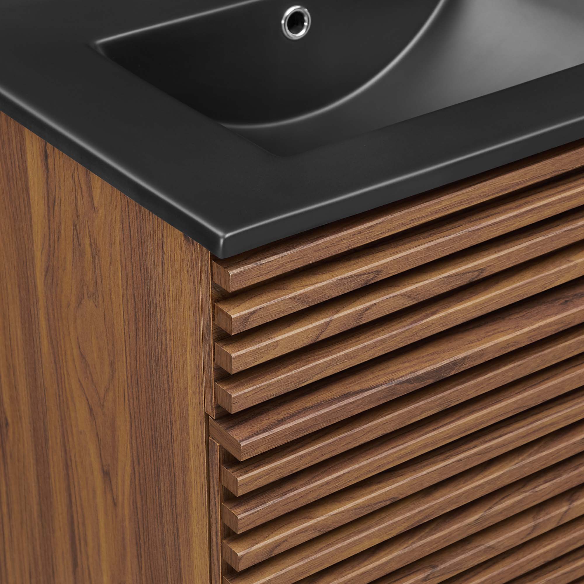 Render 48" Double Sink Bathroom Vanity, Walnut Black