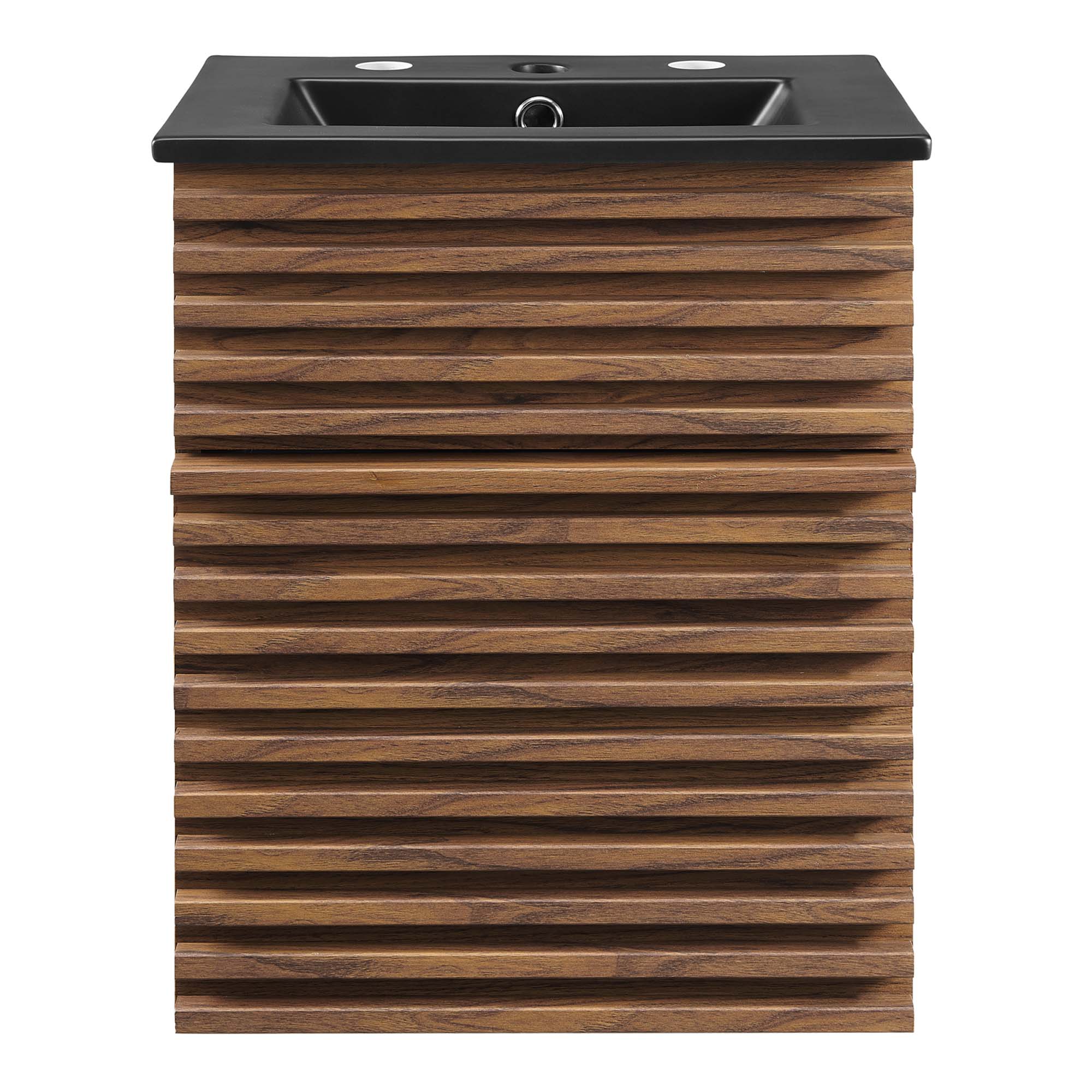 Render 18" Wall-Mount Bathroom Vanity, Walnut Black