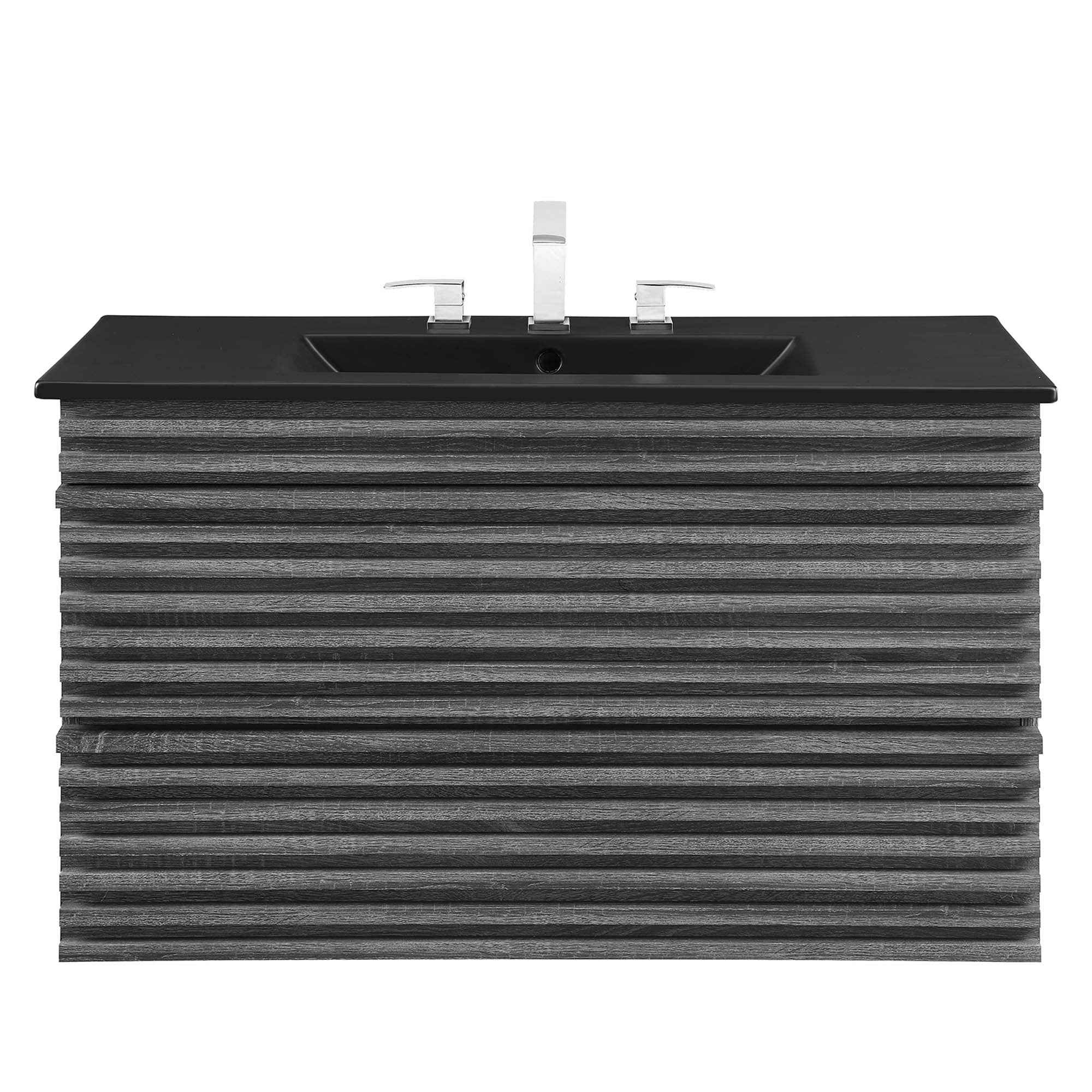 Render 36" Wall-Mount Bathroom Vanity, Charcoal Black