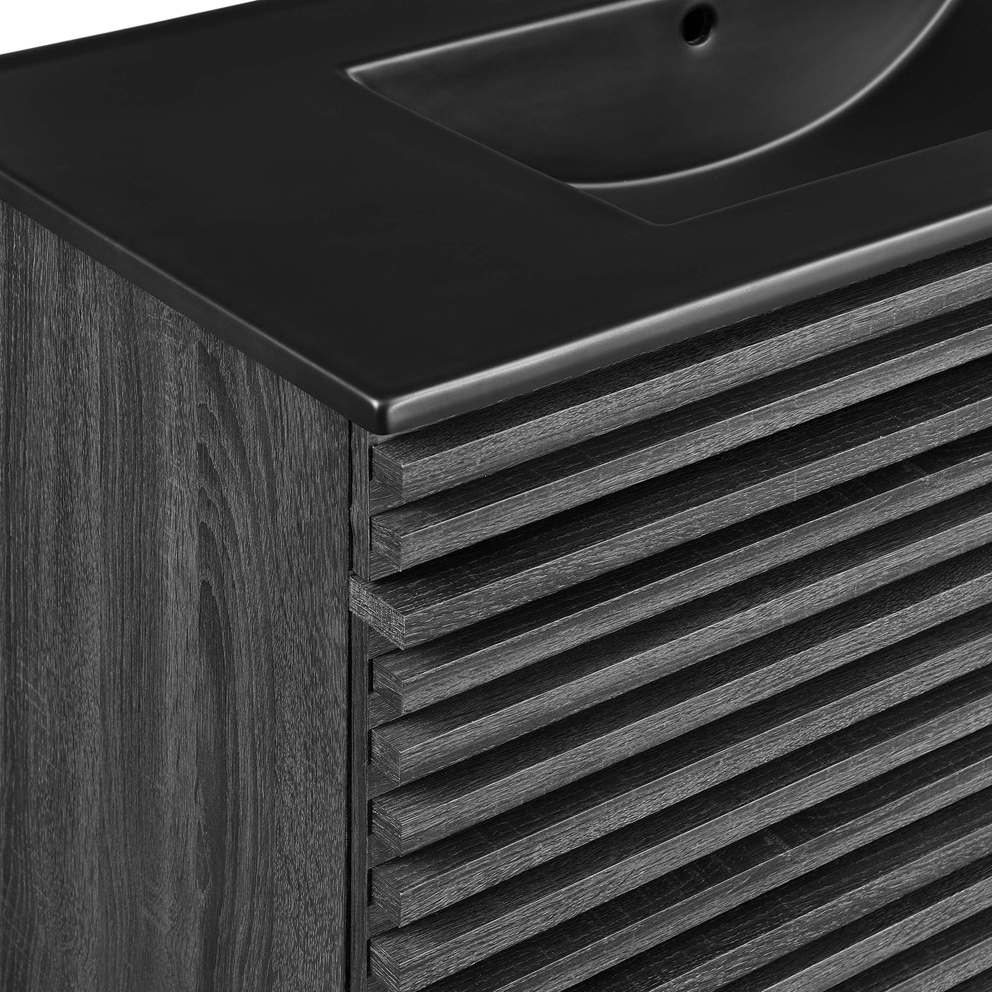 Render 36" Wall-Mount Bathroom Vanity, Charcoal Black