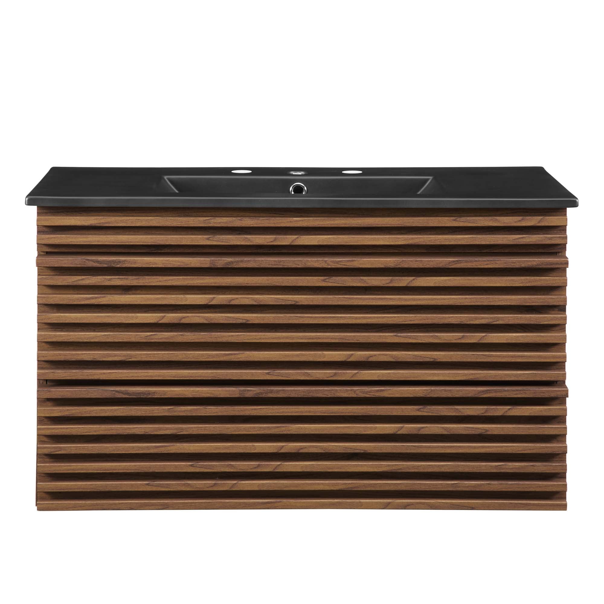Render 36" Wall-Mount Bathroom Vanity, Walnut Black