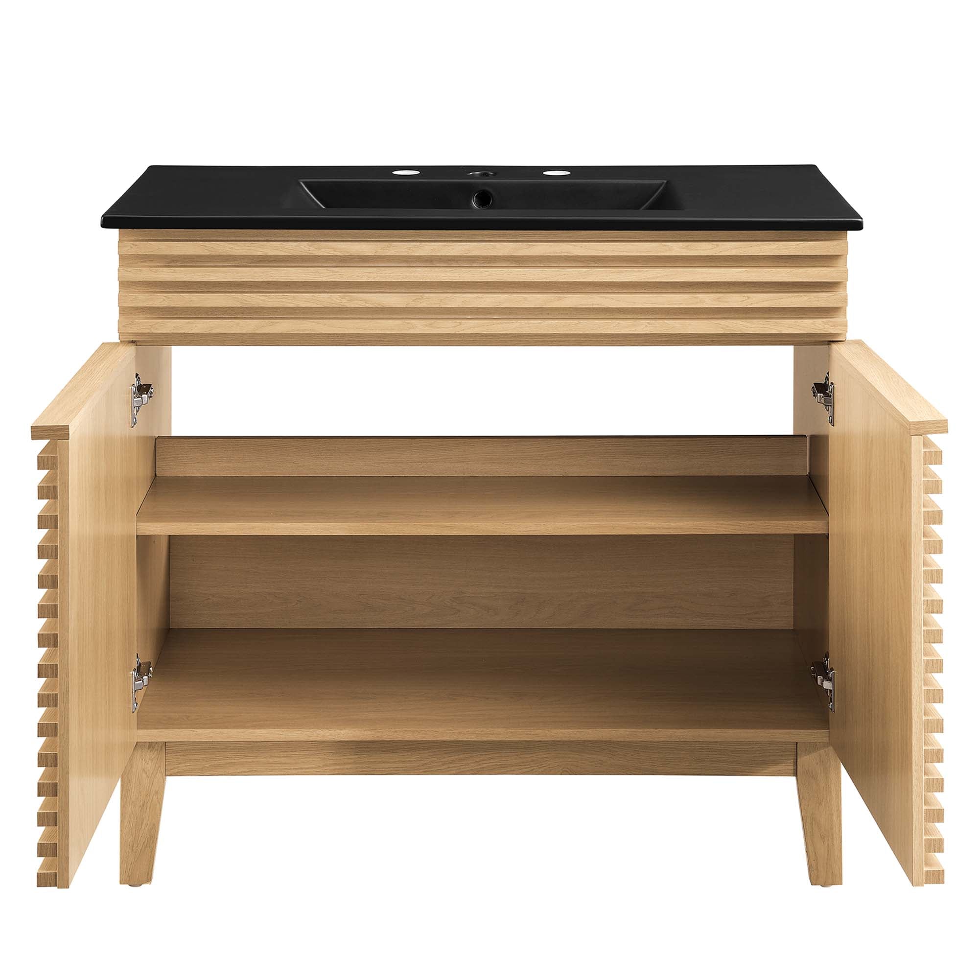 Render 36" Bathroom Vanity, Oak Black