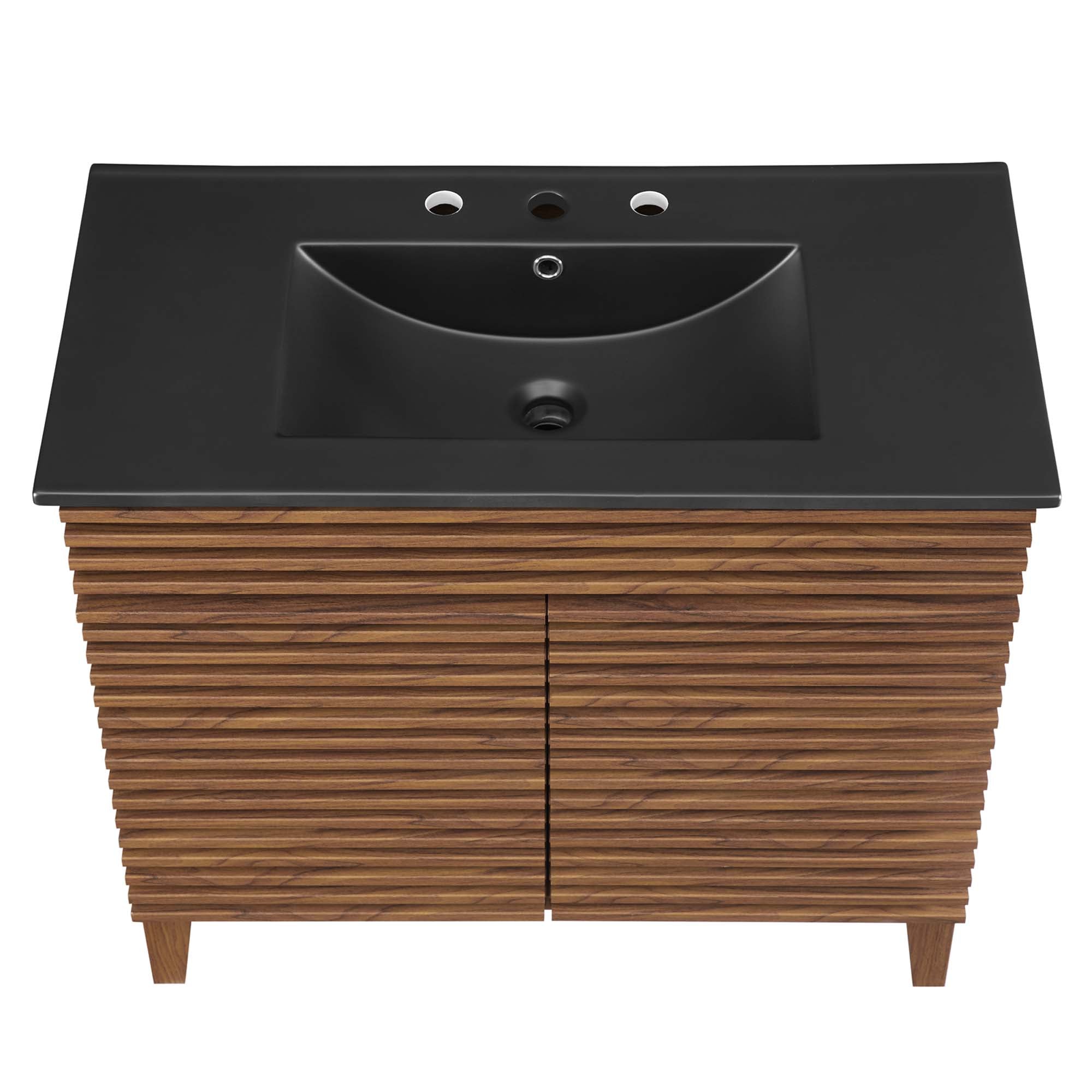 Render 36" Bathroom Vanity, Walnut Black