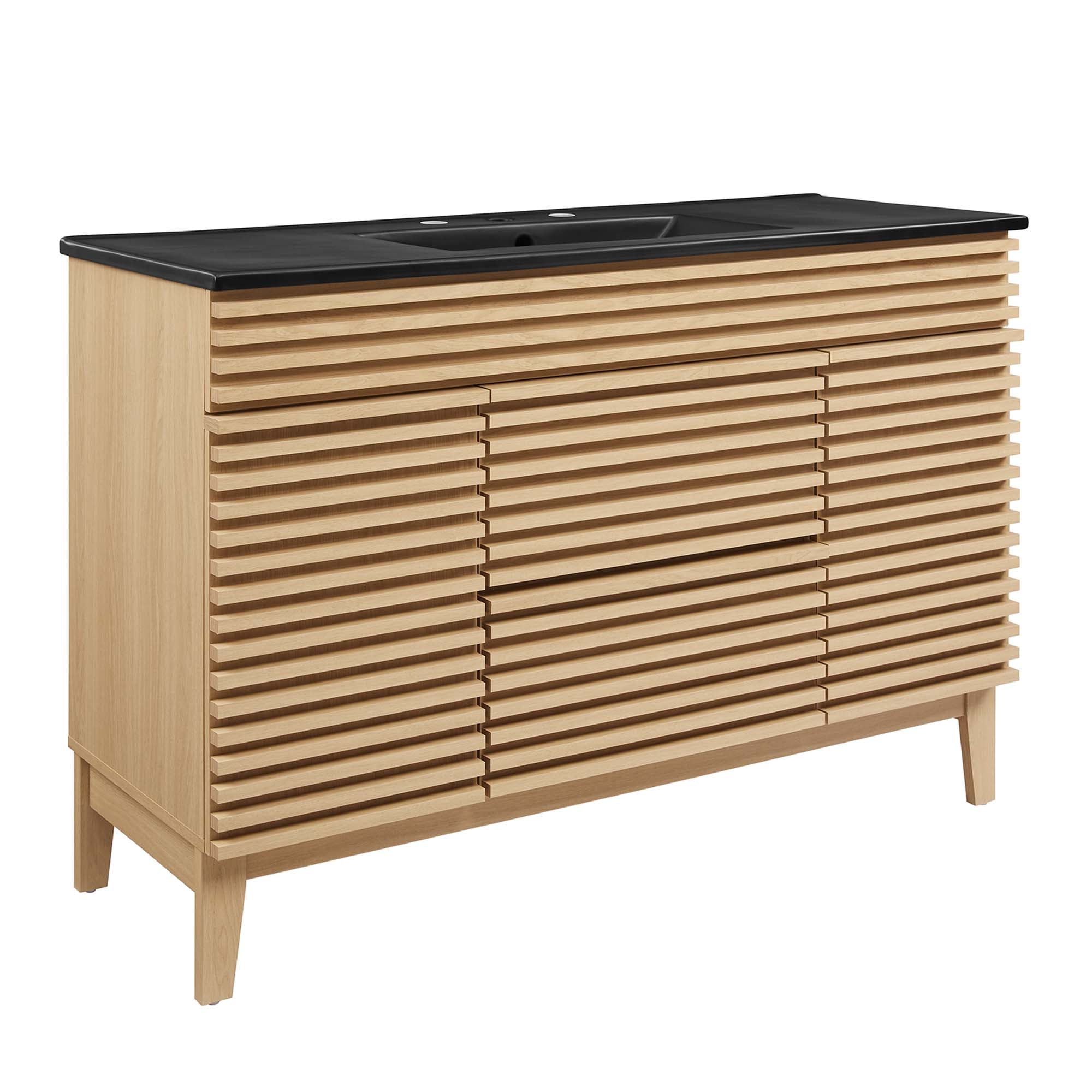 Render 48" Single Sink Bathroom Vanity, Oak Black