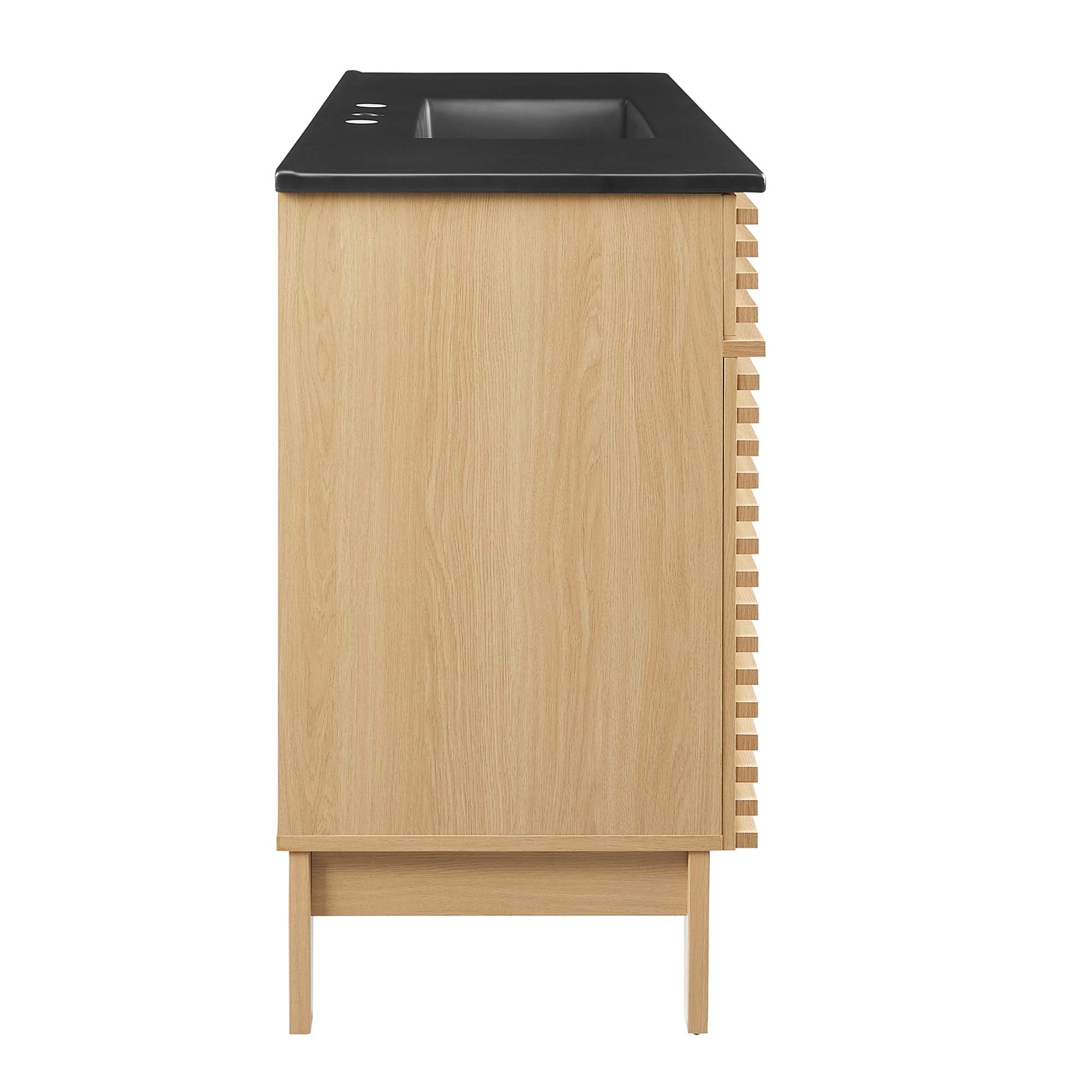 Render 48" Single Sink Bathroom Vanity, Oak Black