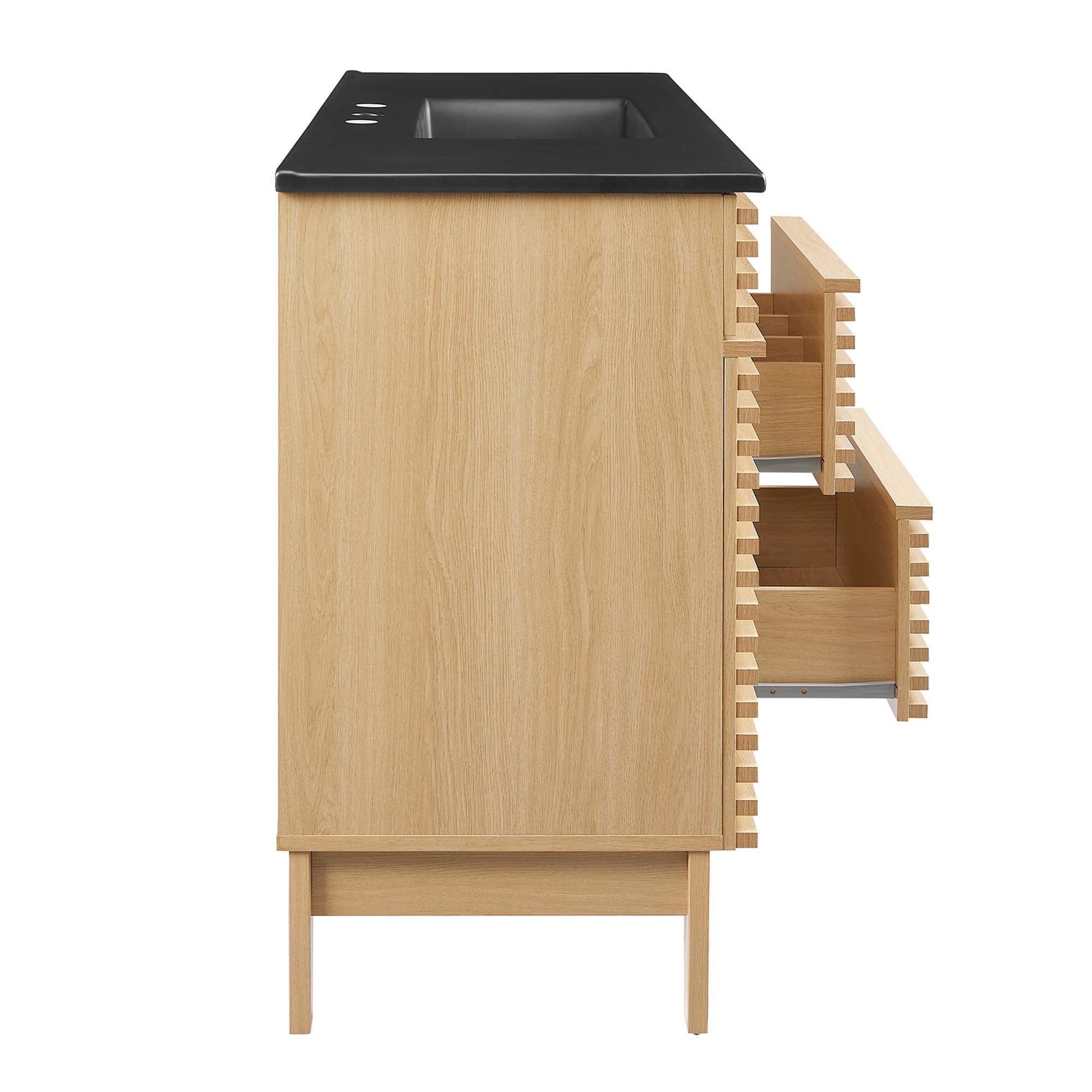 Render 48" Single Sink Bathroom Vanity, Oak Black