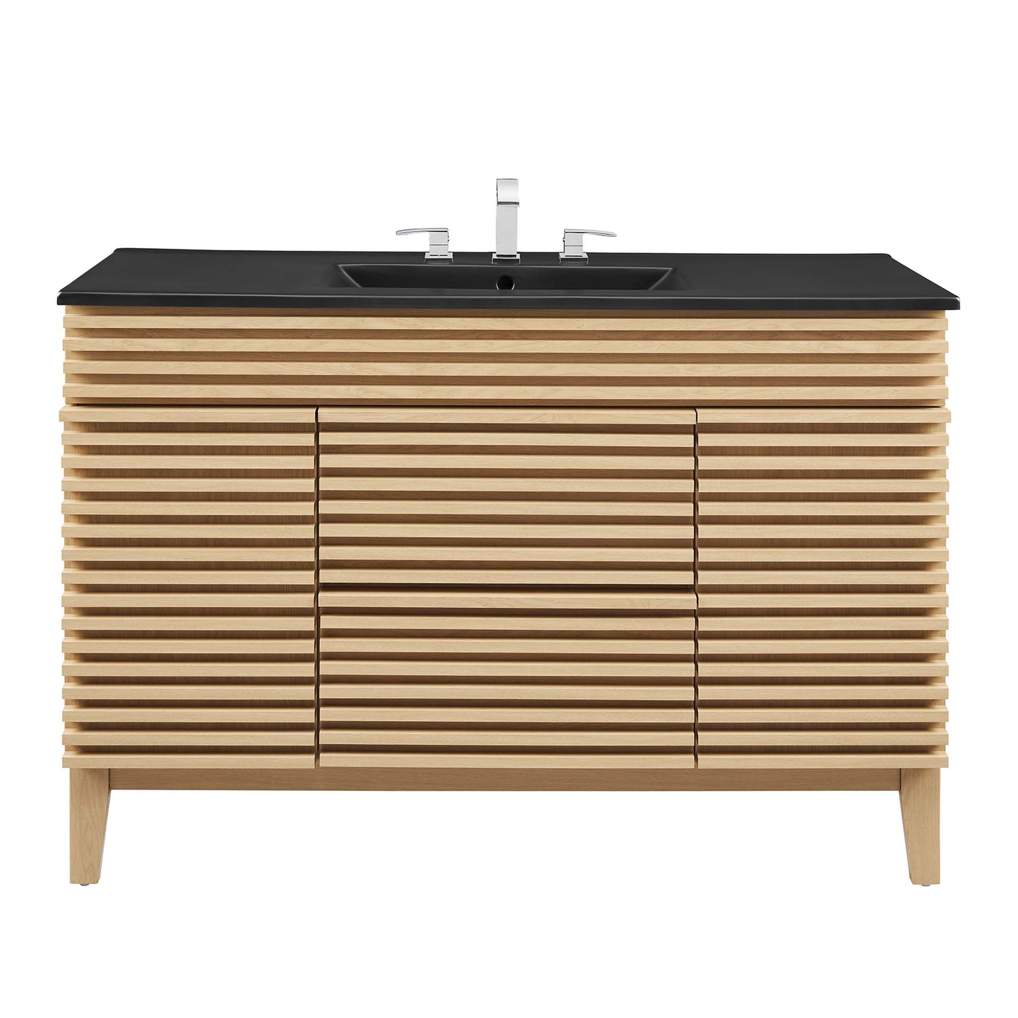 Render 48" Single Sink Bathroom Vanity, Oak Black