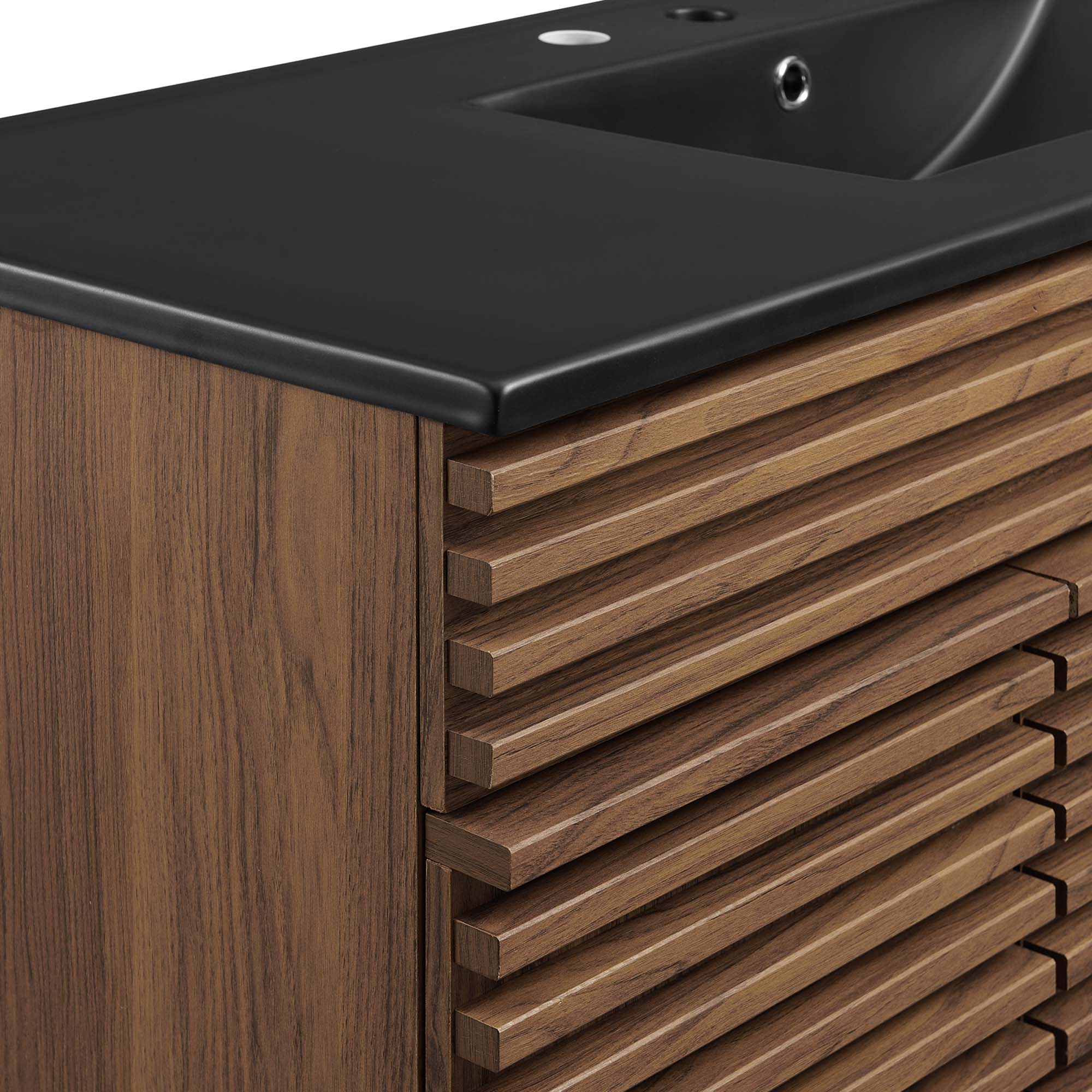 Render 48" Single Sink Bathroom Vanity, Walnut Black