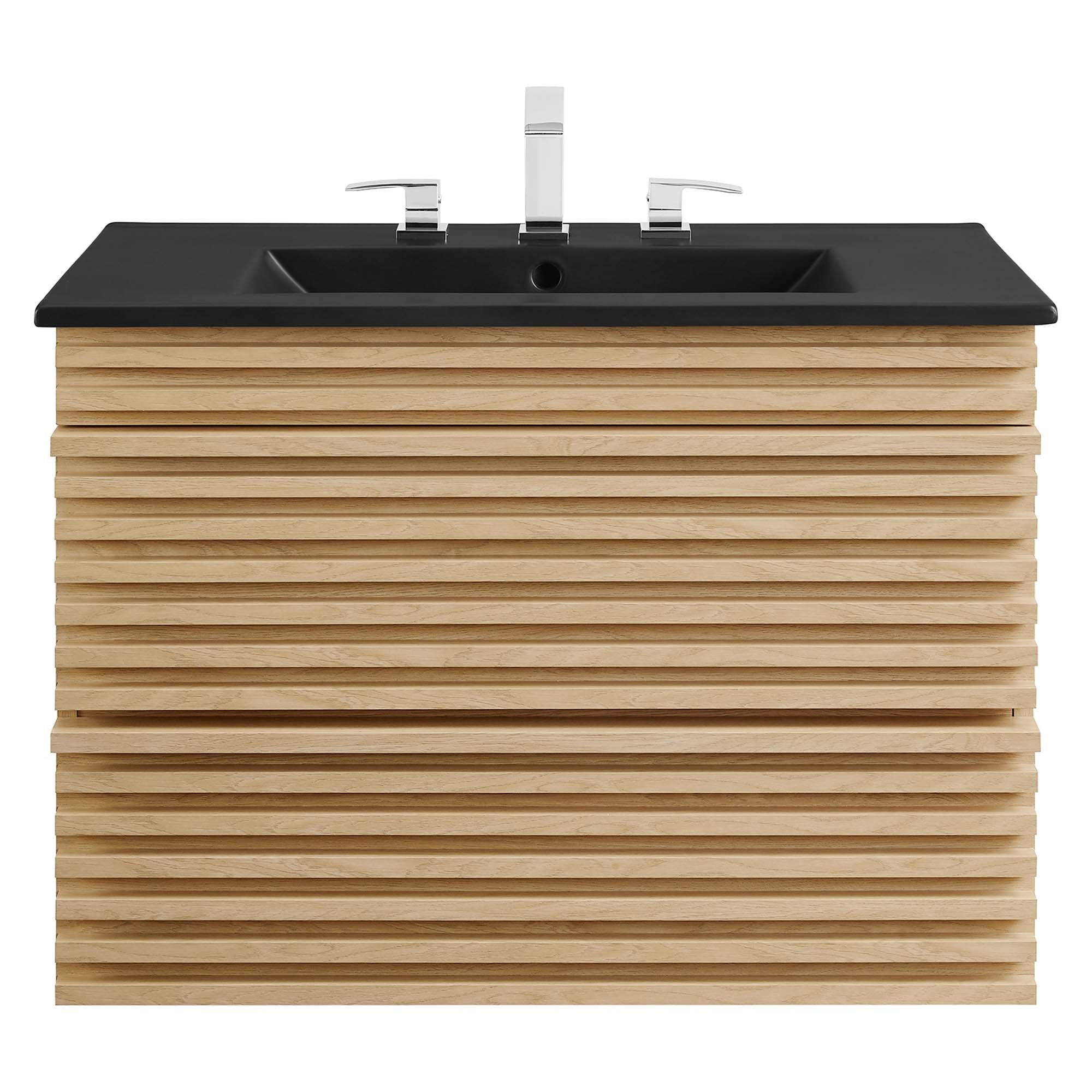 Render 30" Wall-Mount Bathroom Vanity, Oak Black
