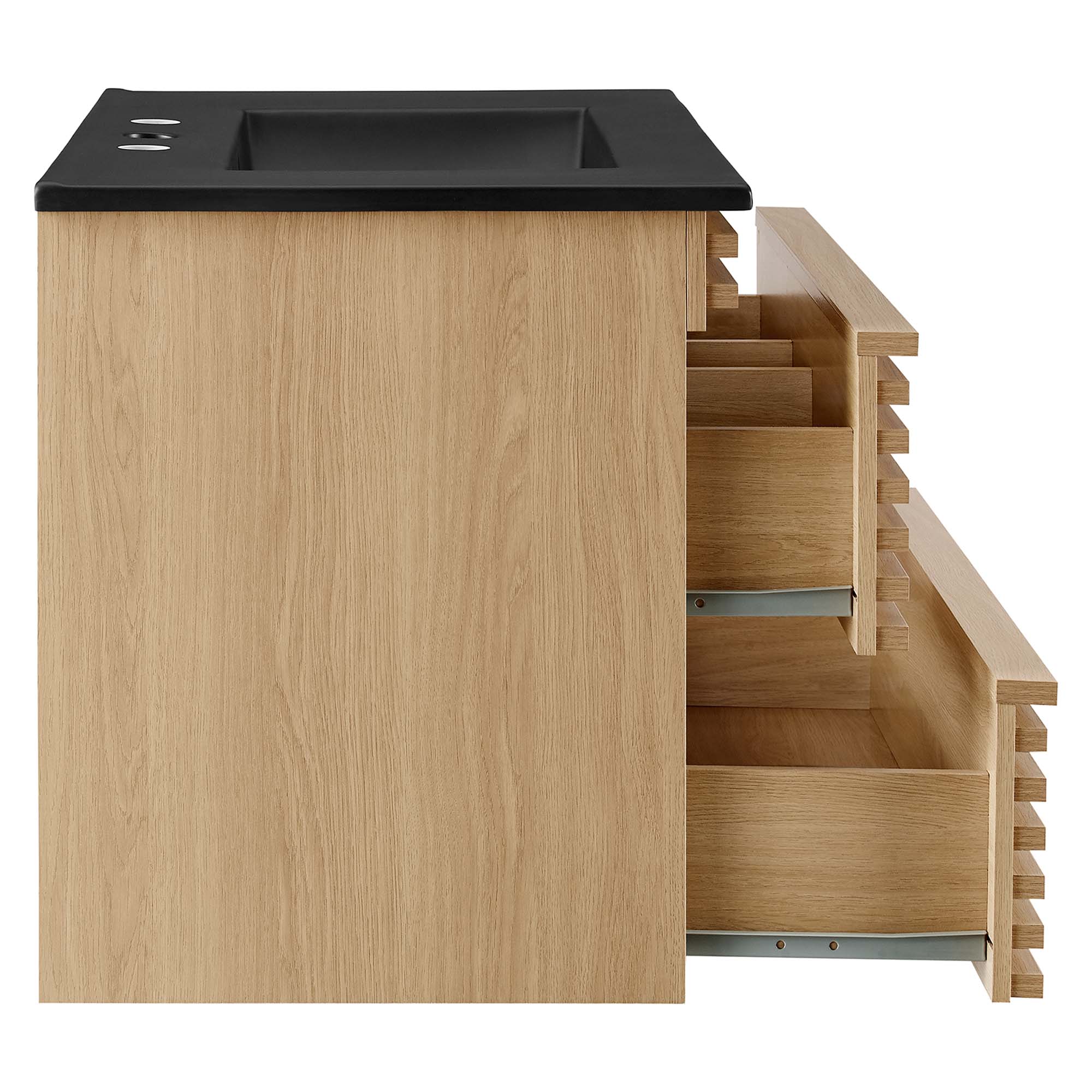 Render 30" Wall-Mount Bathroom Vanity, Oak Black