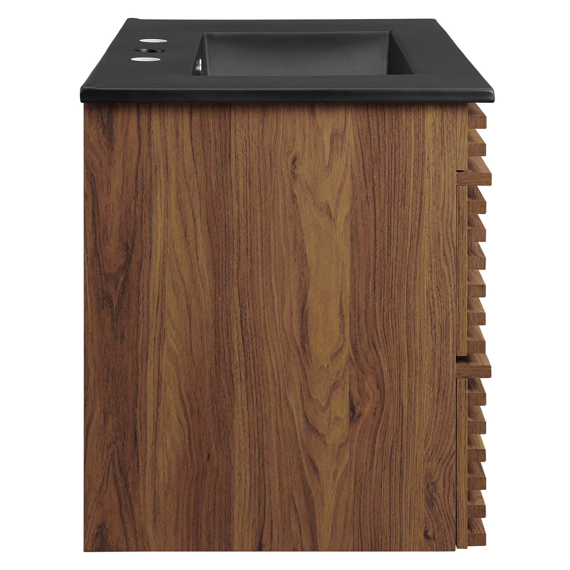 Render 30" Wall-Mount Bathroom Vanity, Walnut Black