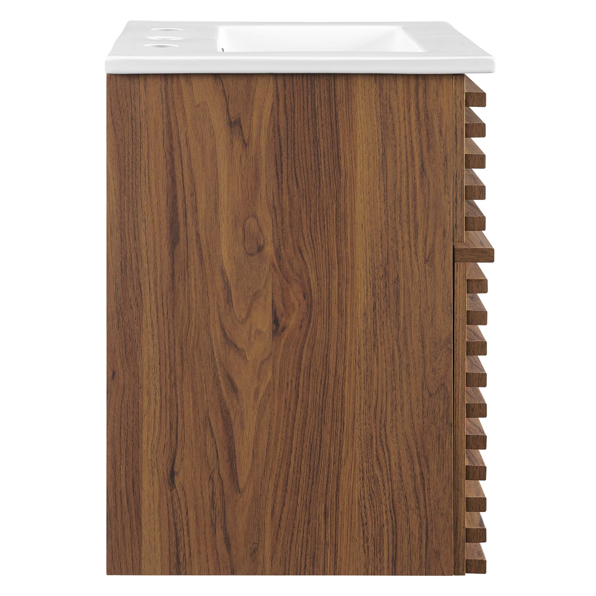 Render 18" Wall-Mount Bathroom Vanity, Walnut White