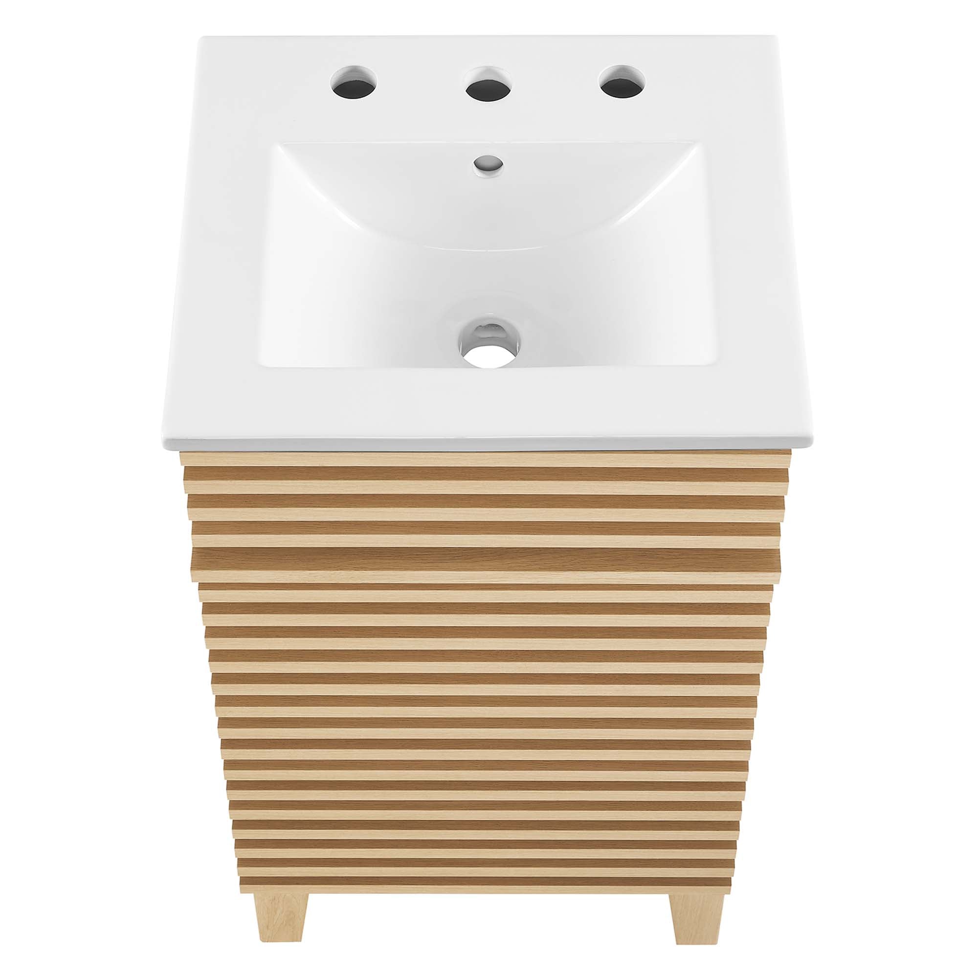 Render 18" Bathroom Vanity Cabinet, Oak White