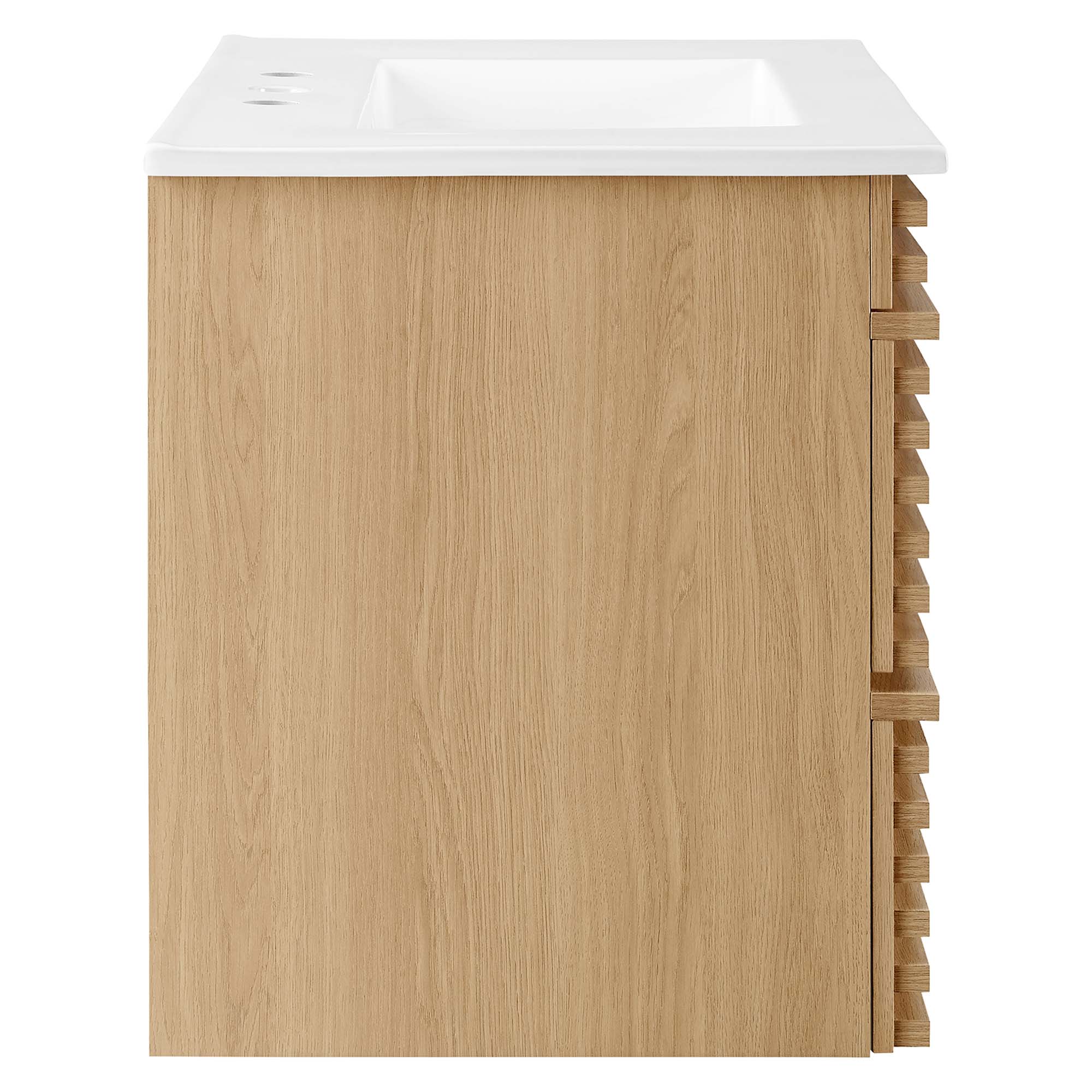 Render 30" Wall-Mount Bathroom Vanity, Oak White