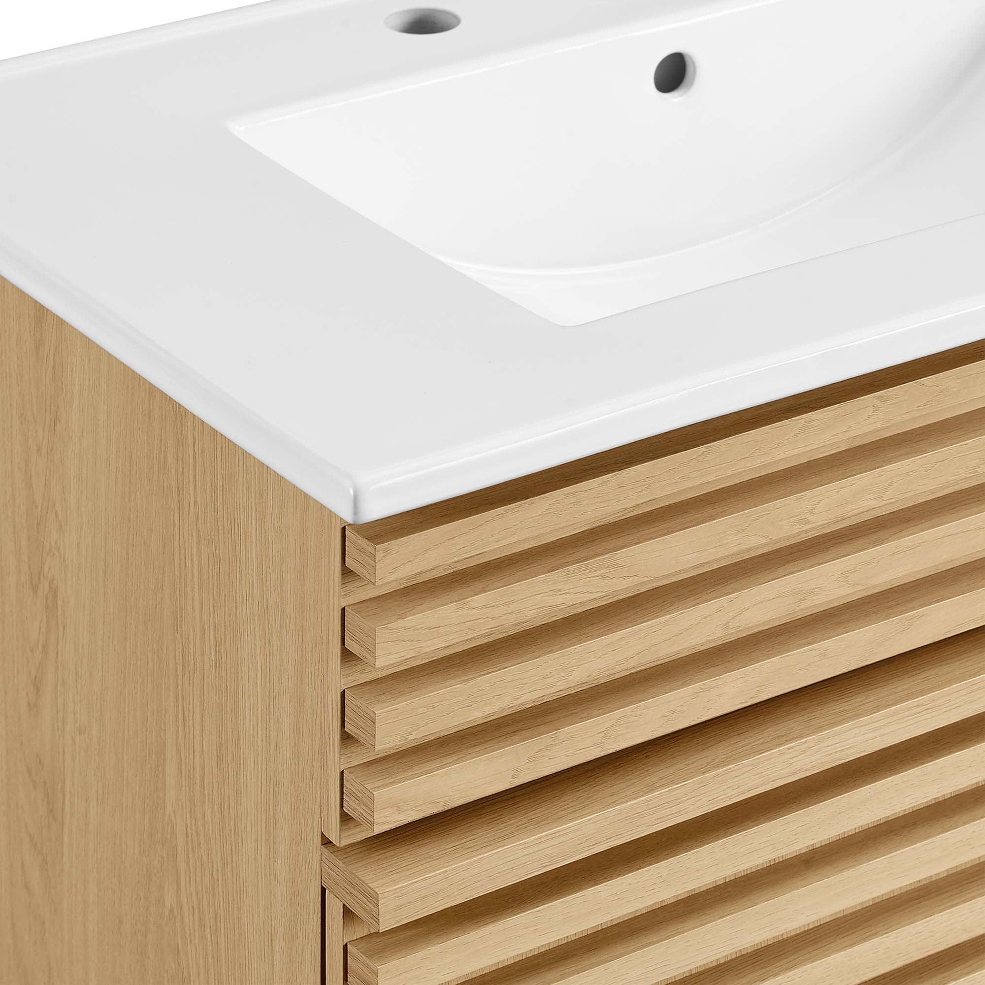 Render 30" Bathroom Vanity Cabinet, Oak White