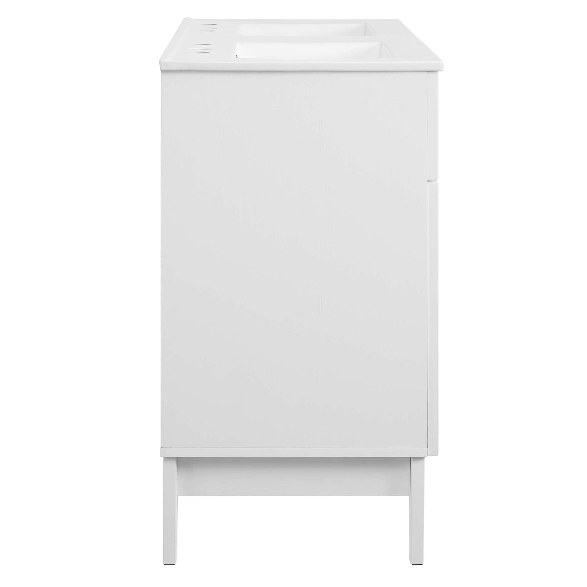 Isle 48" Double Bathroom Vanity Cabinet, White White
