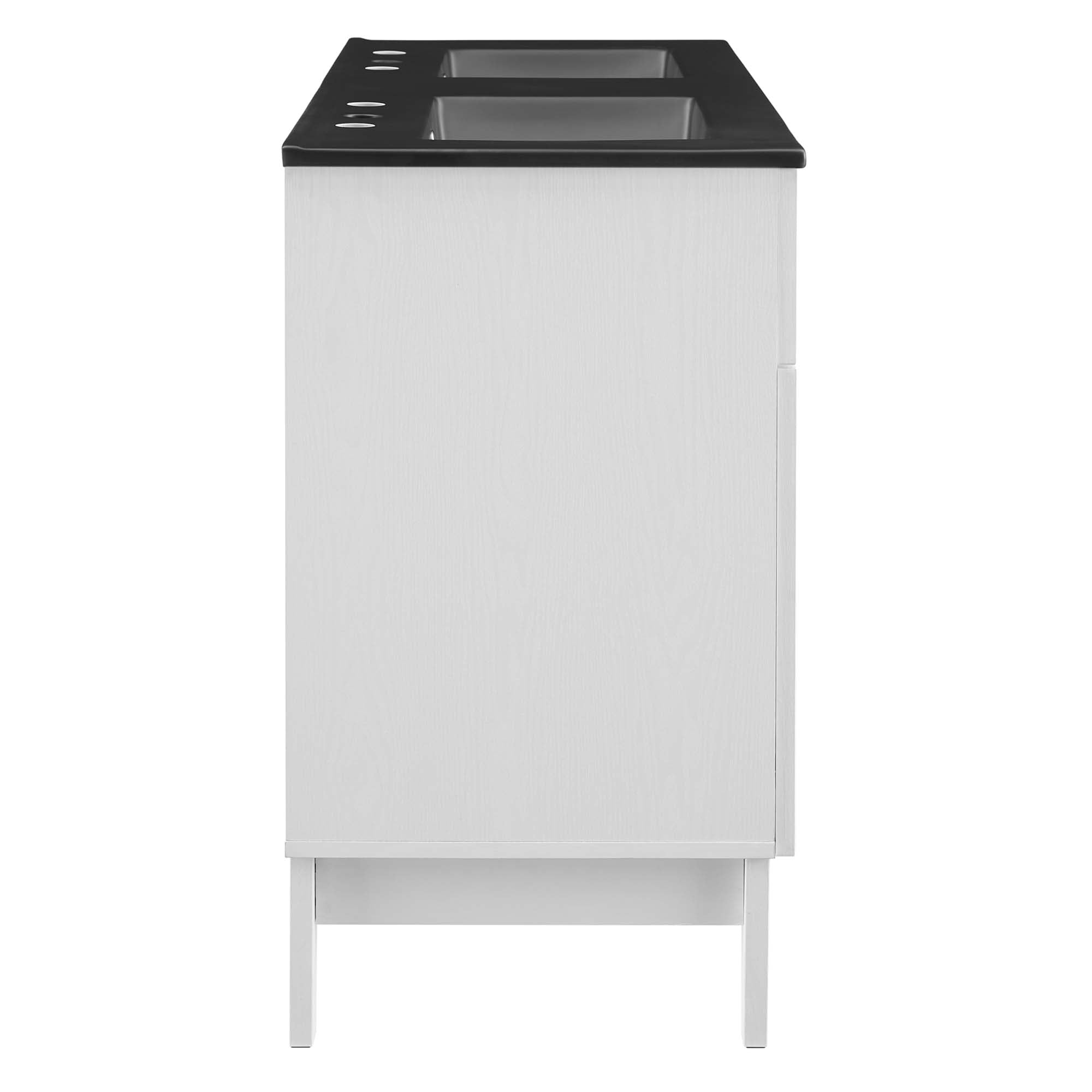 Isle 48" Double Bathroom Vanity Cabinet, White Black