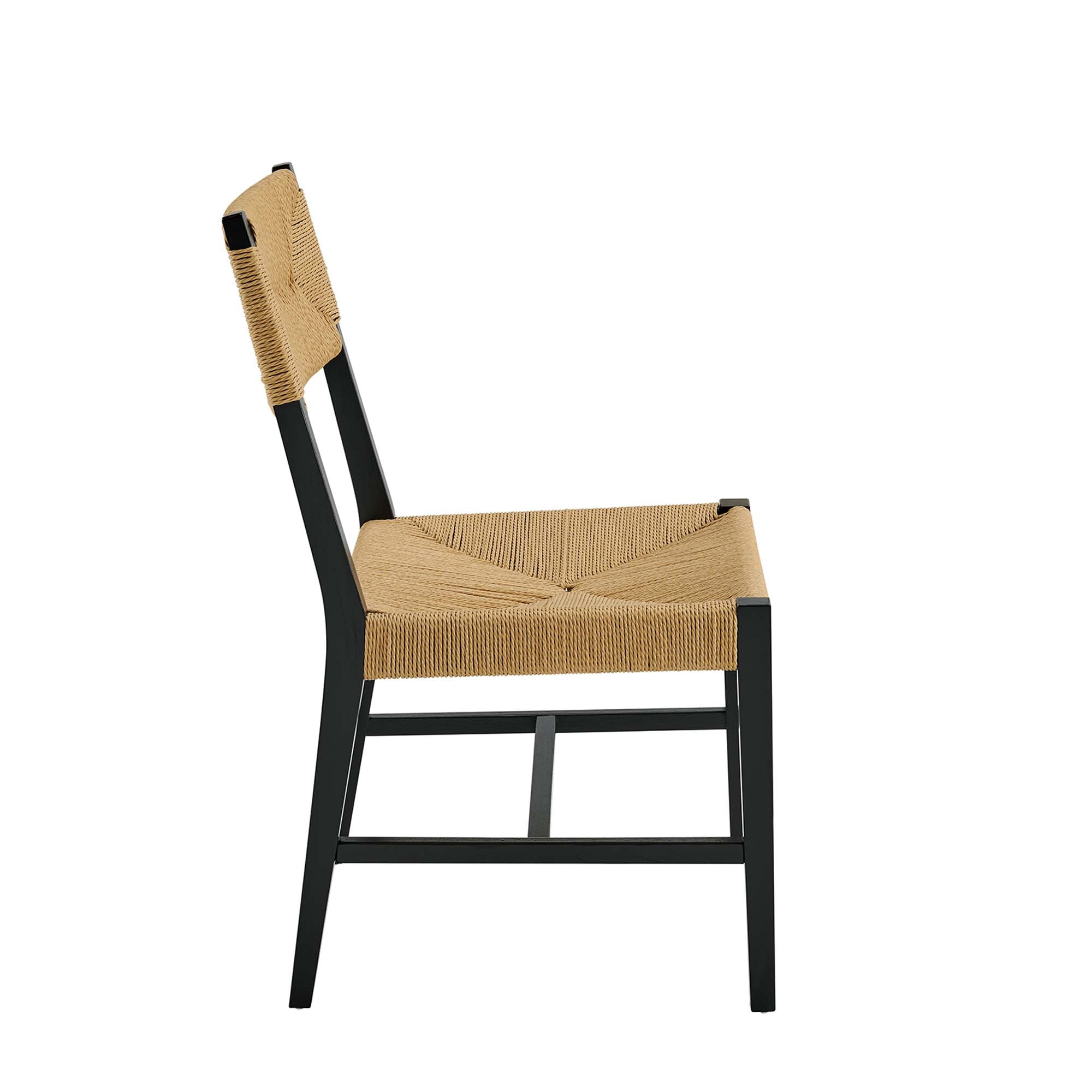 Bodie Wood Dining Chair, Black Natural
