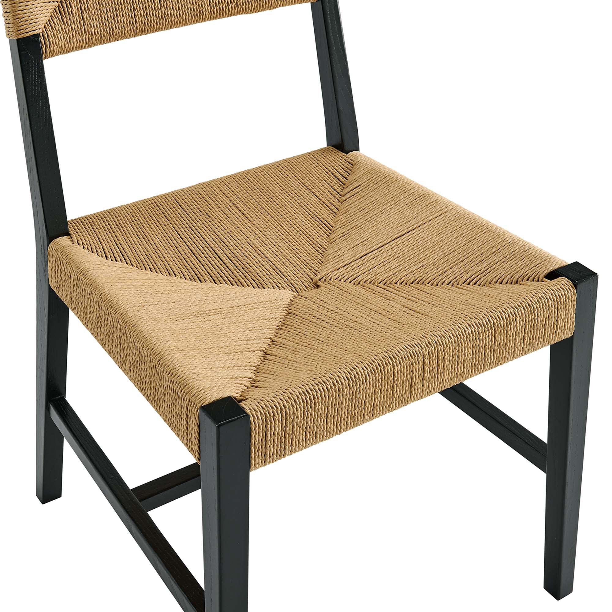 Bodie Wood Dining Chair, Black Natural