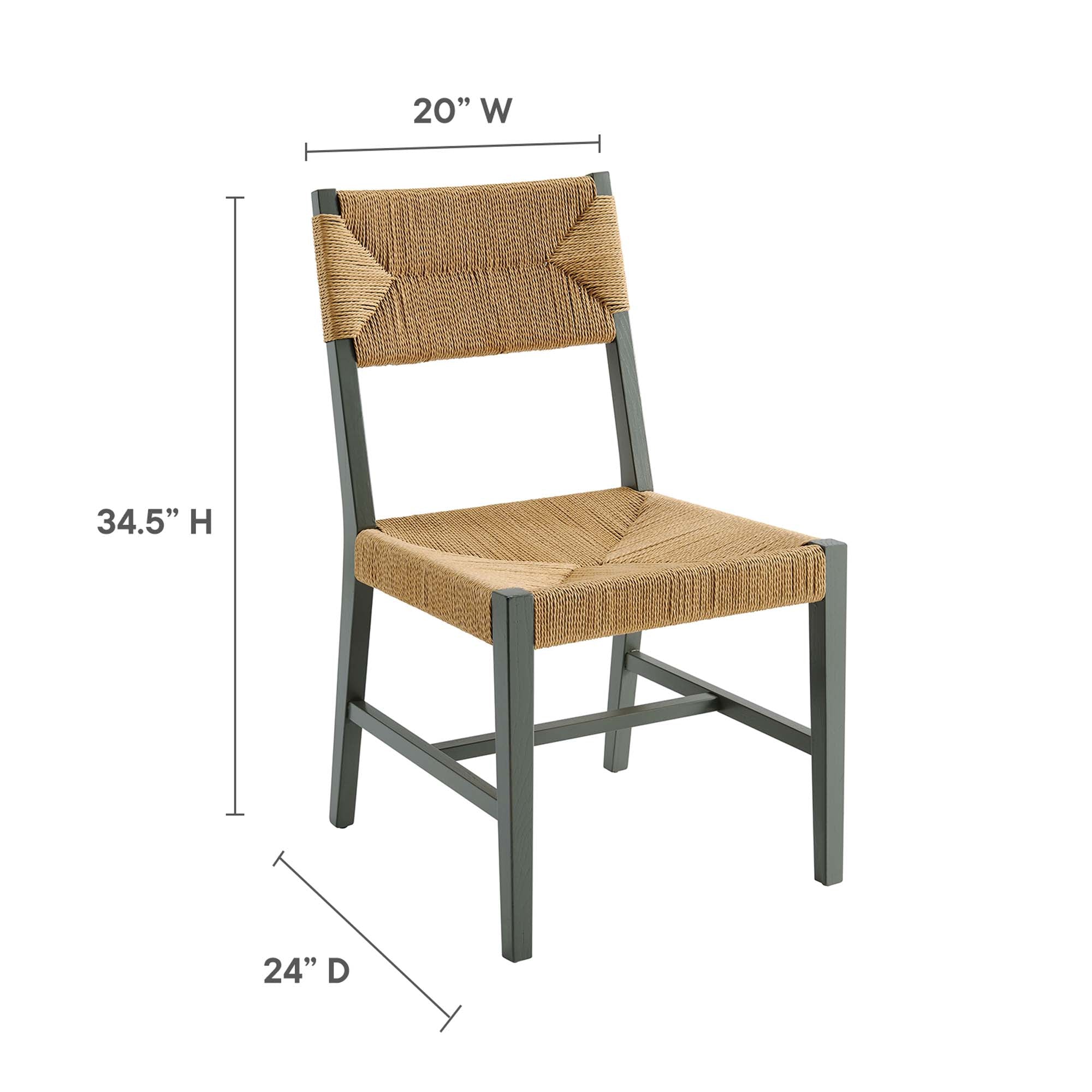Bodie Wood Dining Chair, Light Gray Natural
