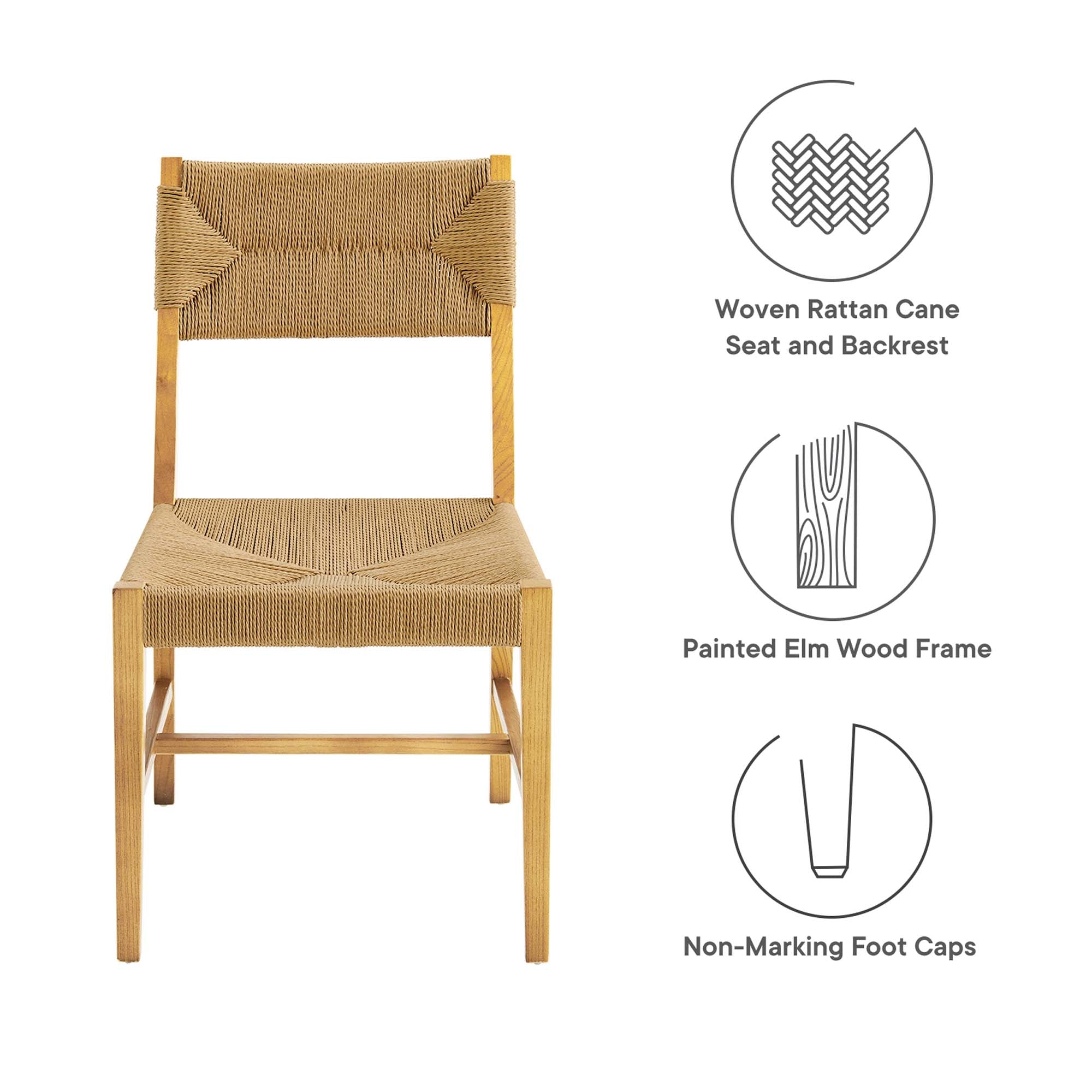 Bodie Wood Dining Chair, Natural Natural