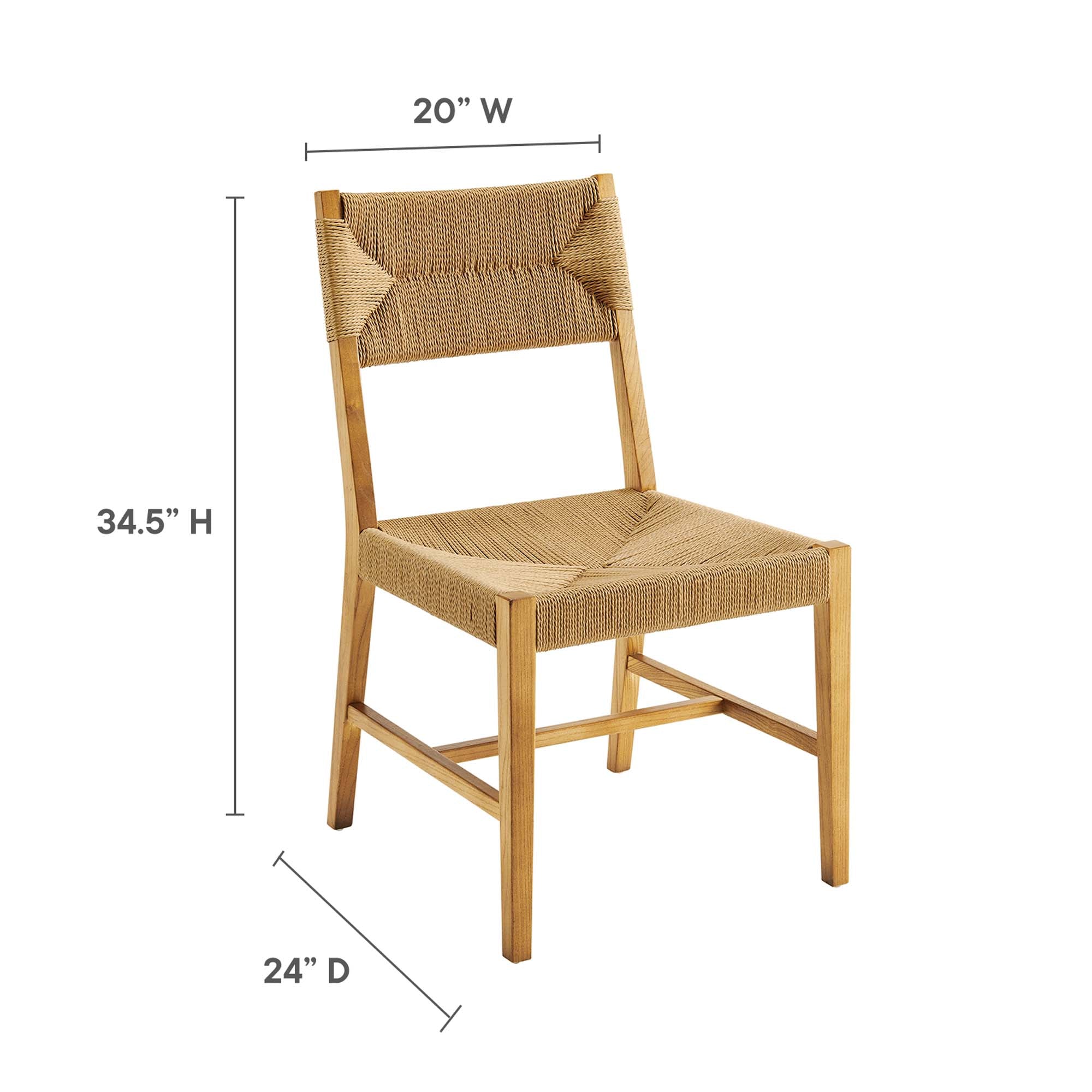 Bodie Wood Dining Chair, Natural Natural