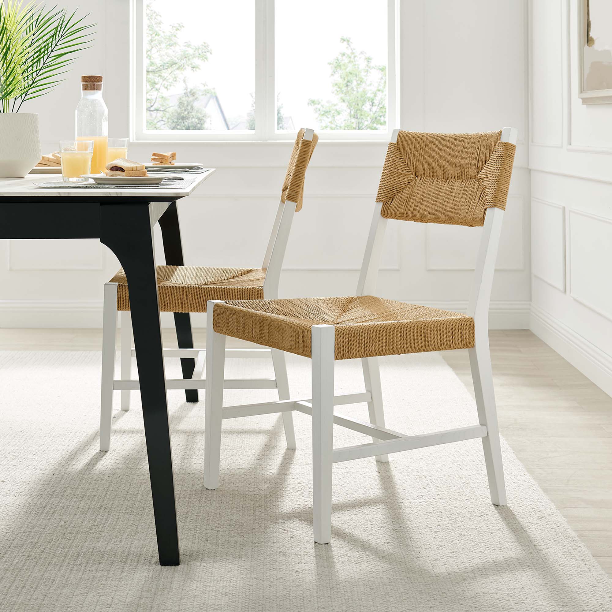 Bodie Wood Dining Chair, White Natural