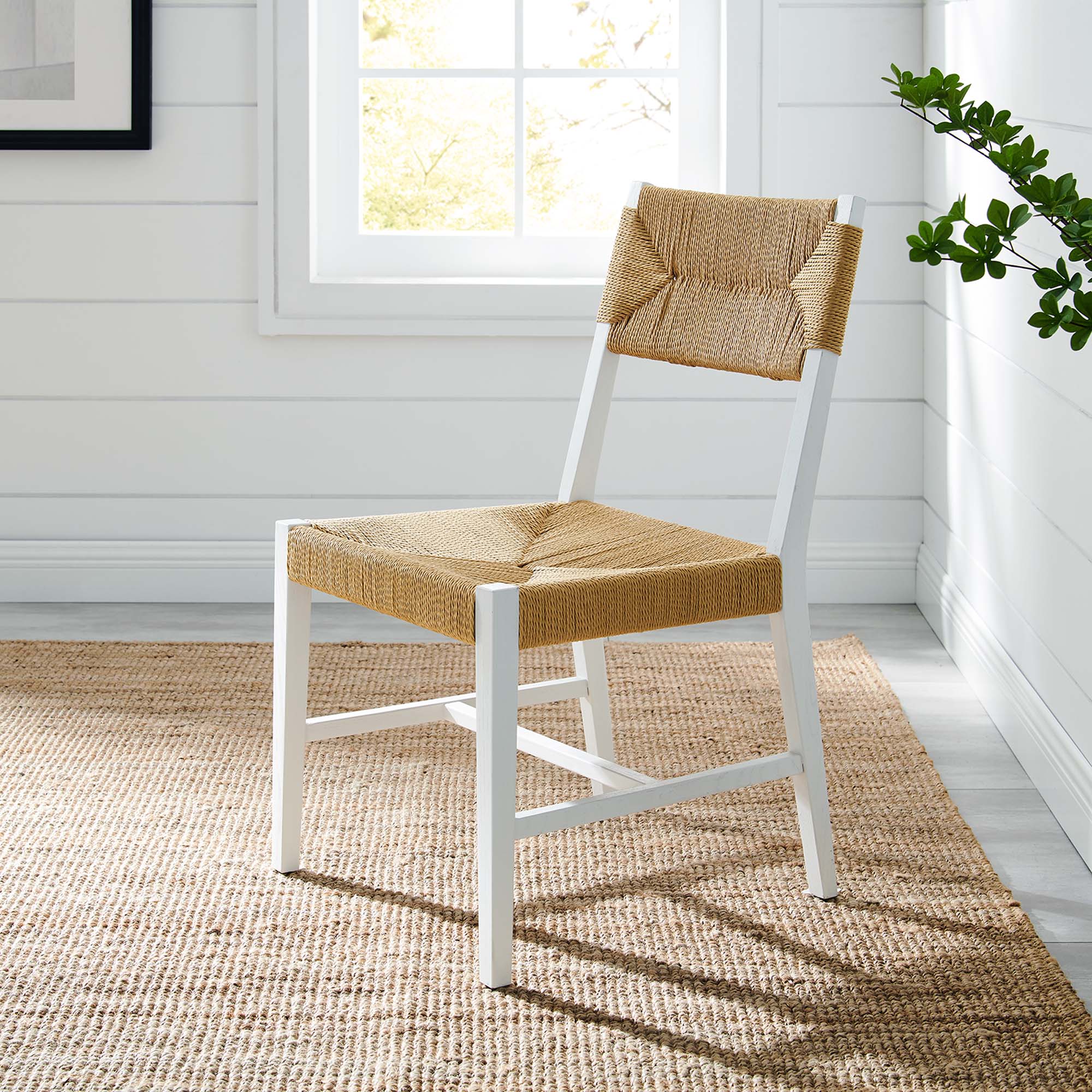 Bodie Wood Dining Chair, White Natural