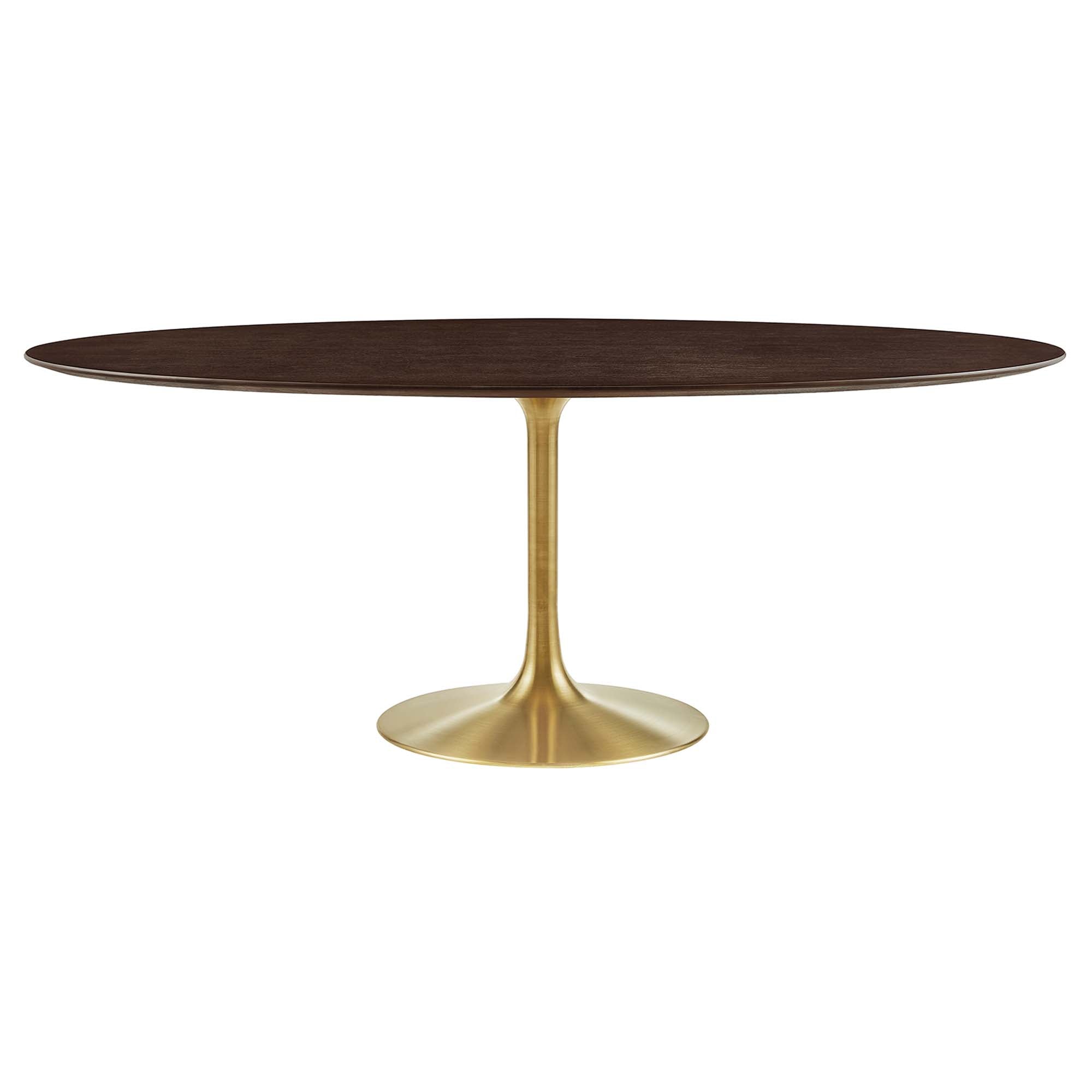 Lippa 78" Oval Wood Dining Table, Gold Cherry Walnut