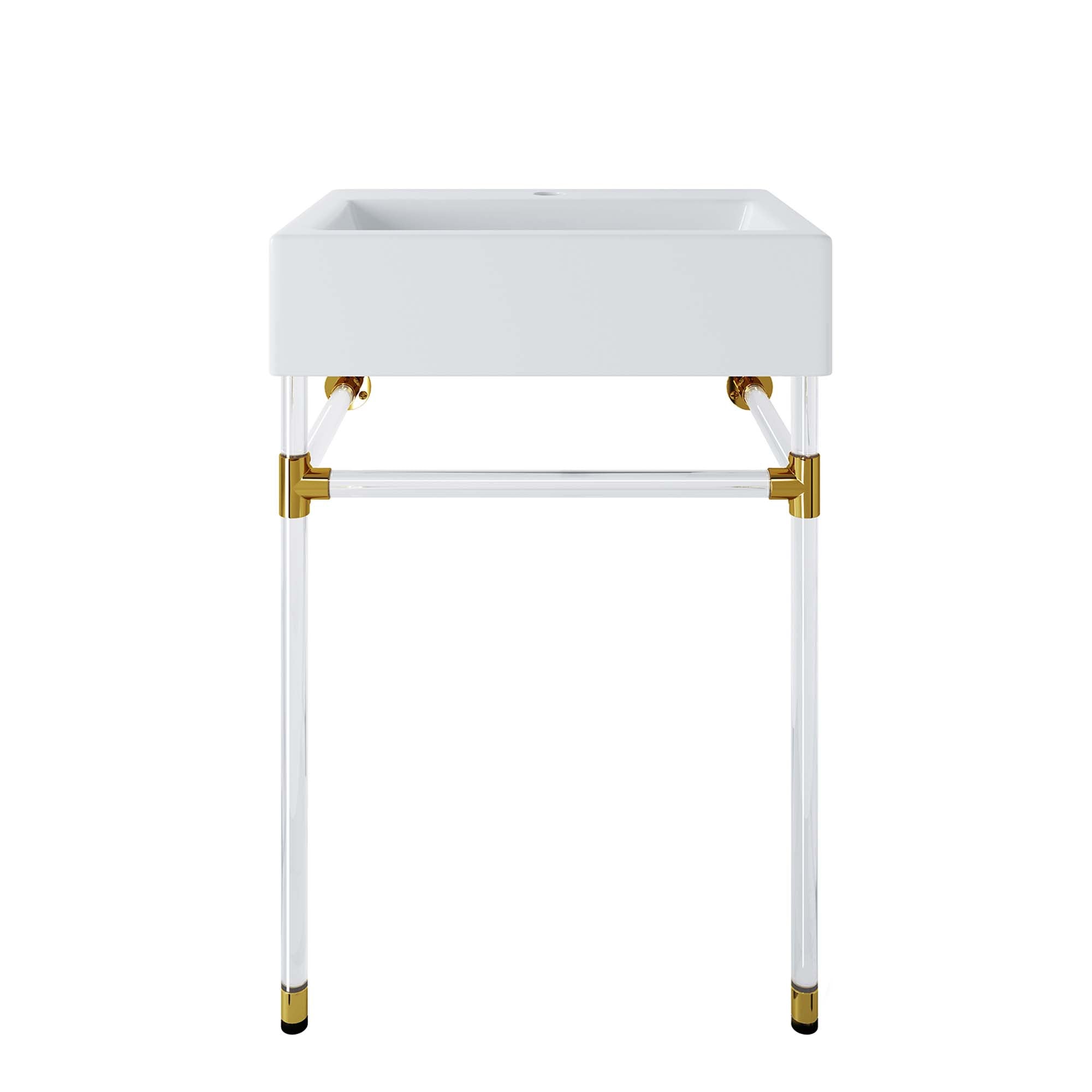 Redeem 24" Acrylic Wall-Mount Bathroom Vanity, Clear White