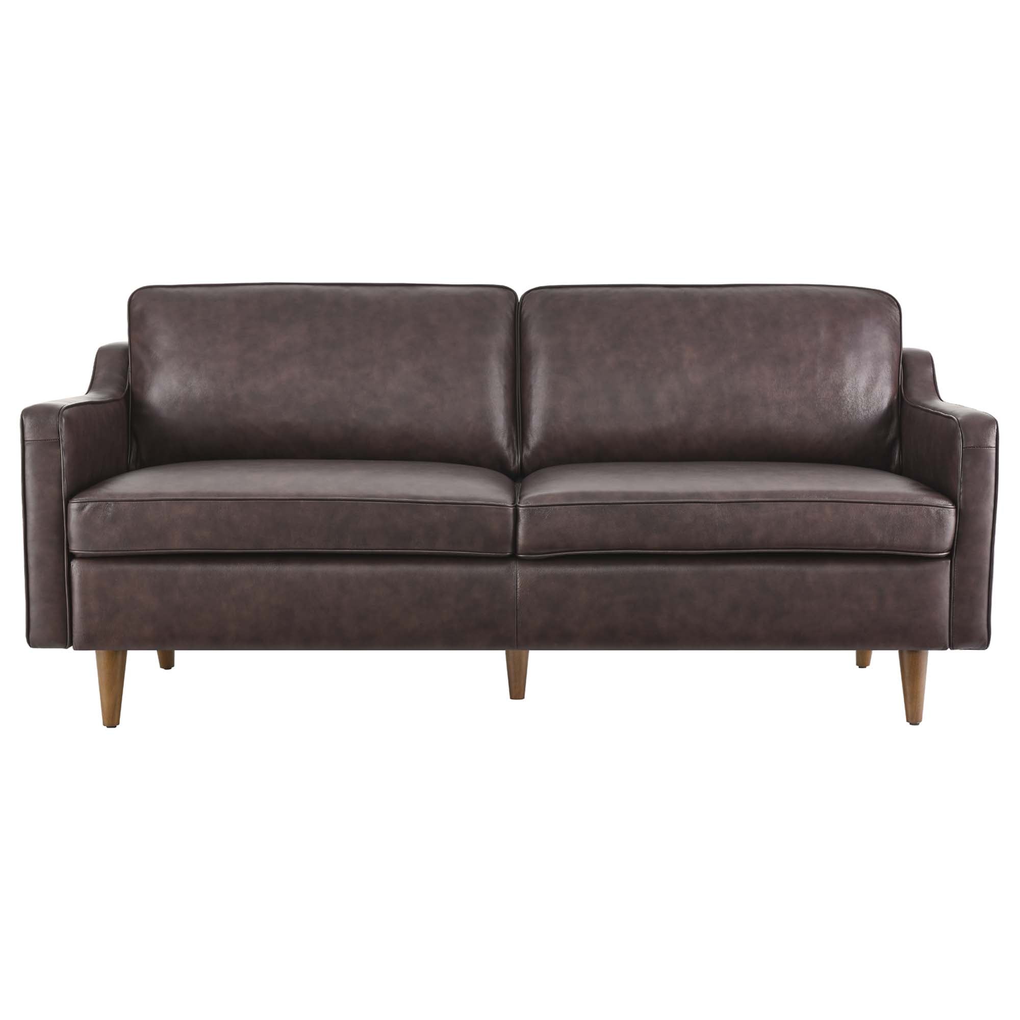 Impart Genuine Leather Sofa, Brown