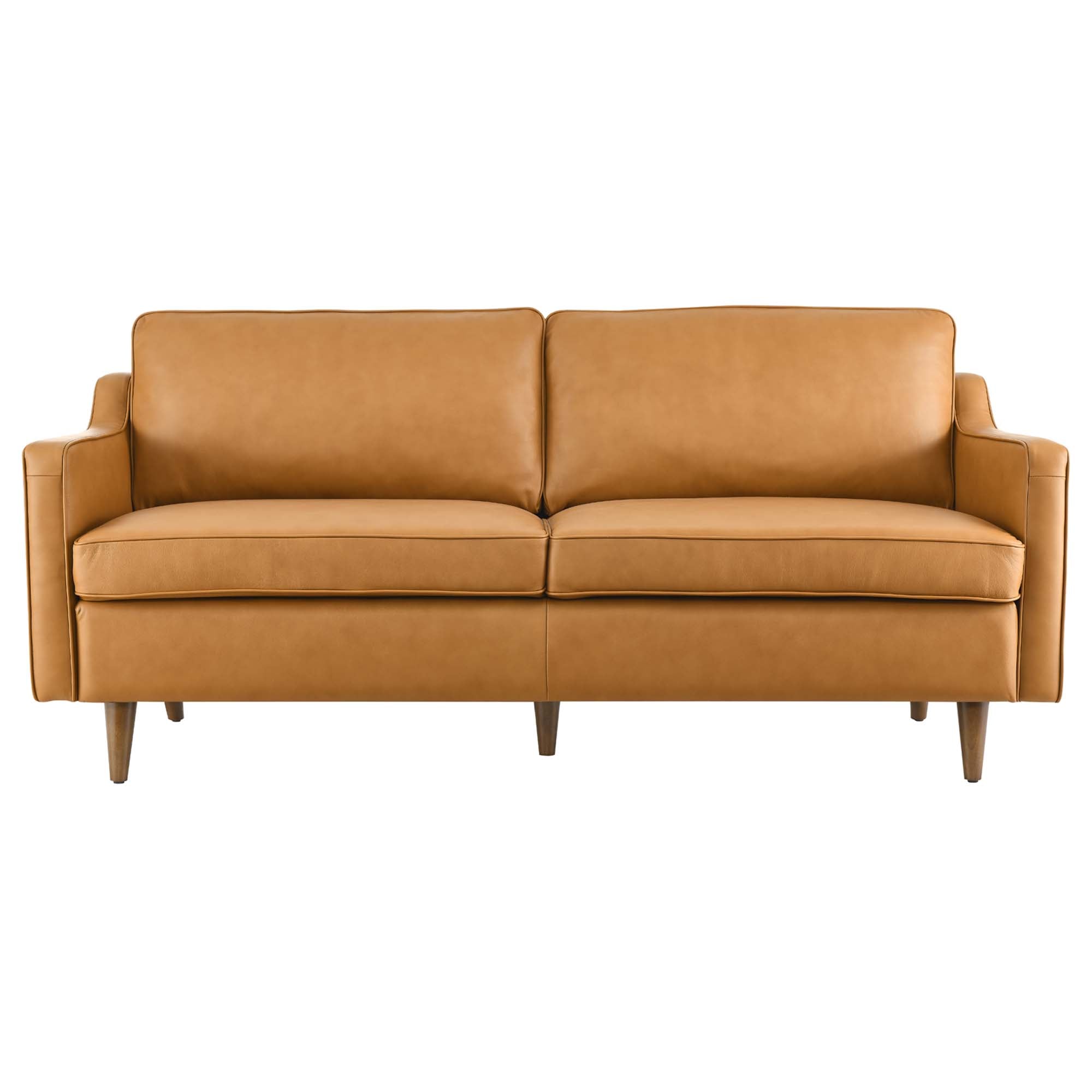 Impart Genuine Leather Sofa, Tan