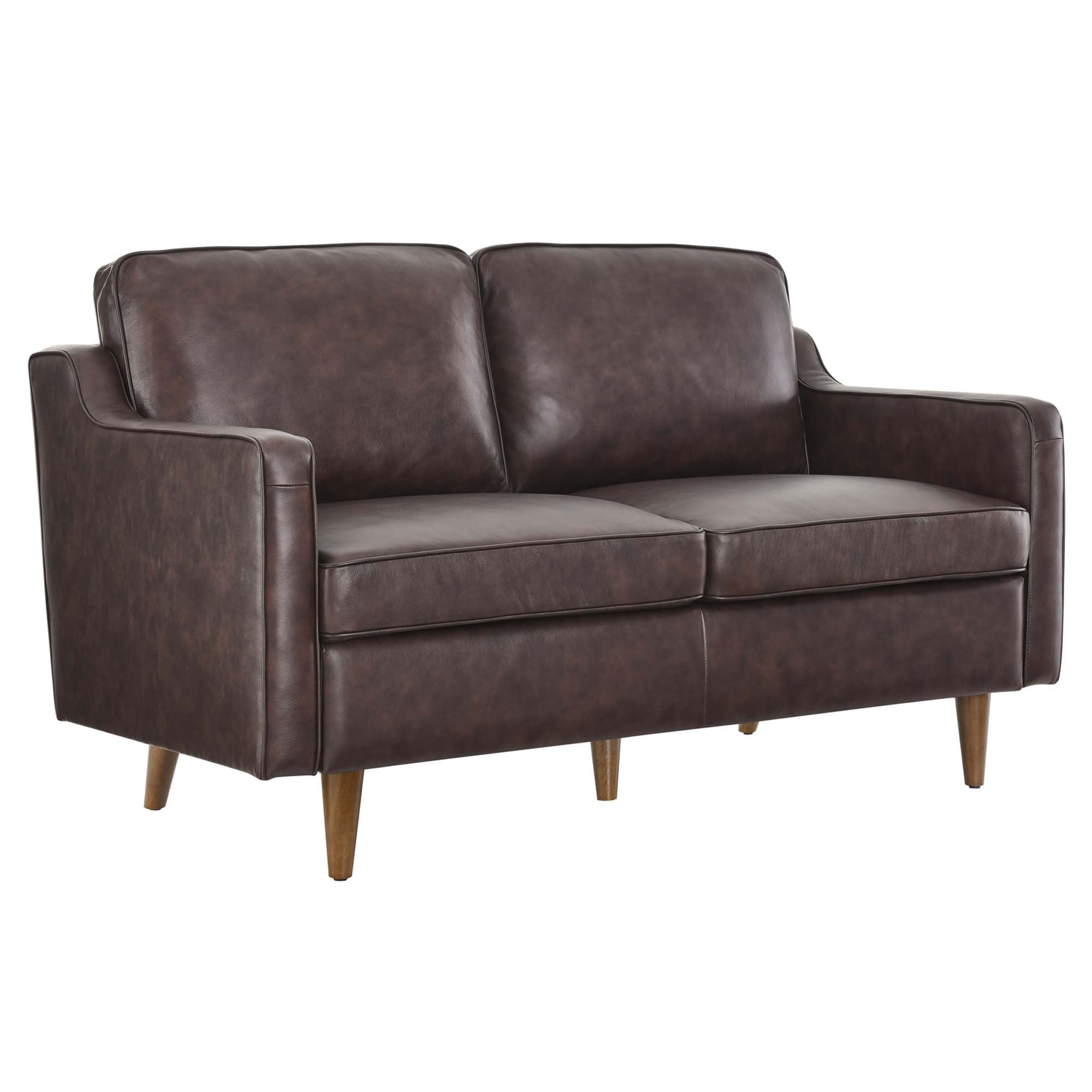 Impart Genuine Leather Loveseat, Brown