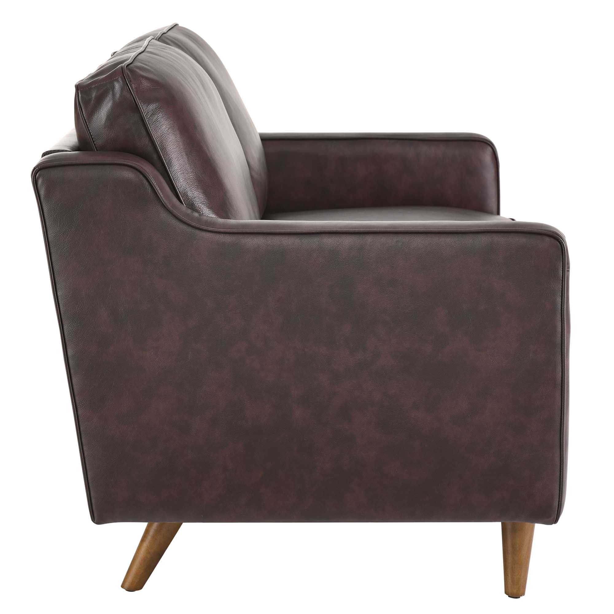 Impart Genuine Leather Loveseat, Brown