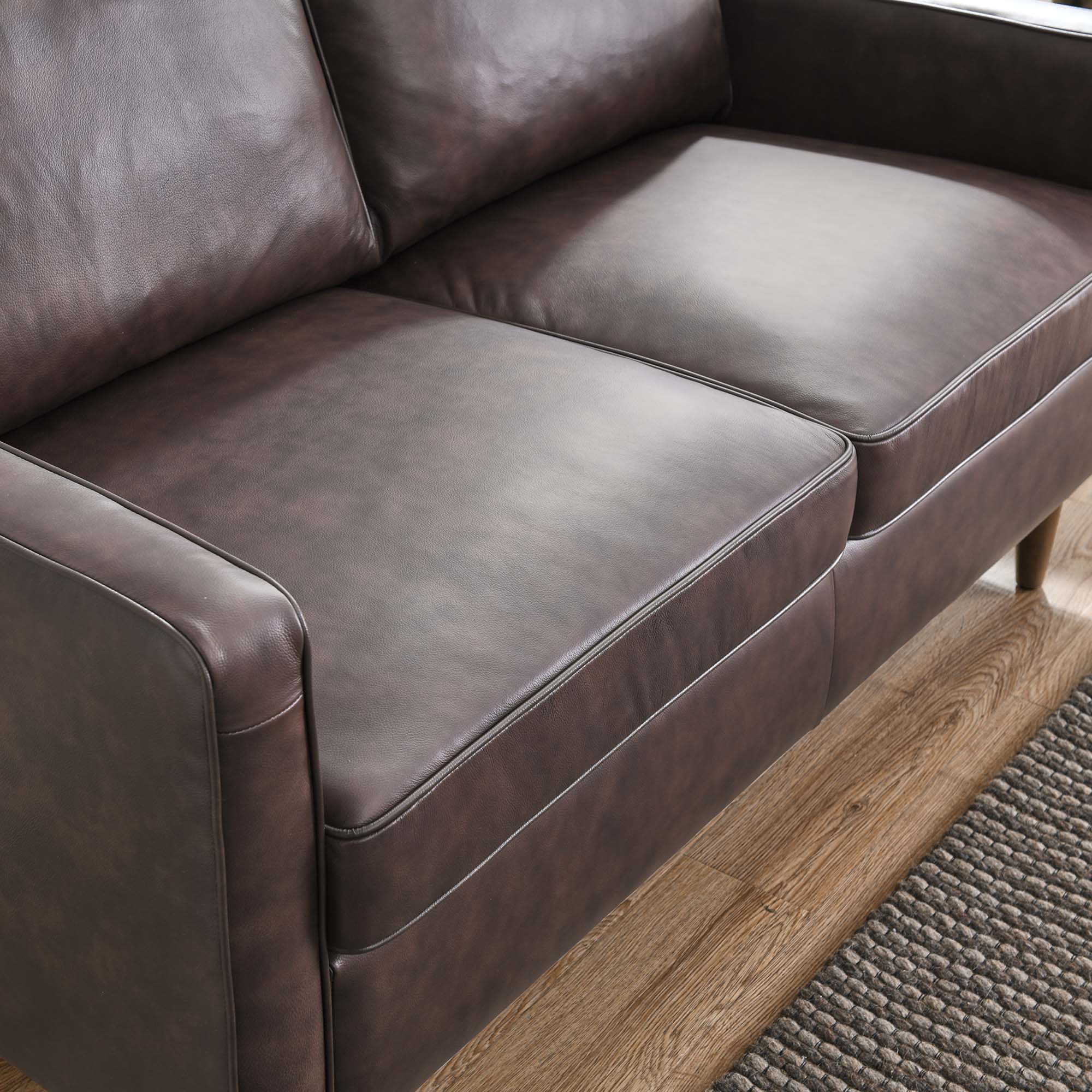 Impart Genuine Leather Loveseat, Brown