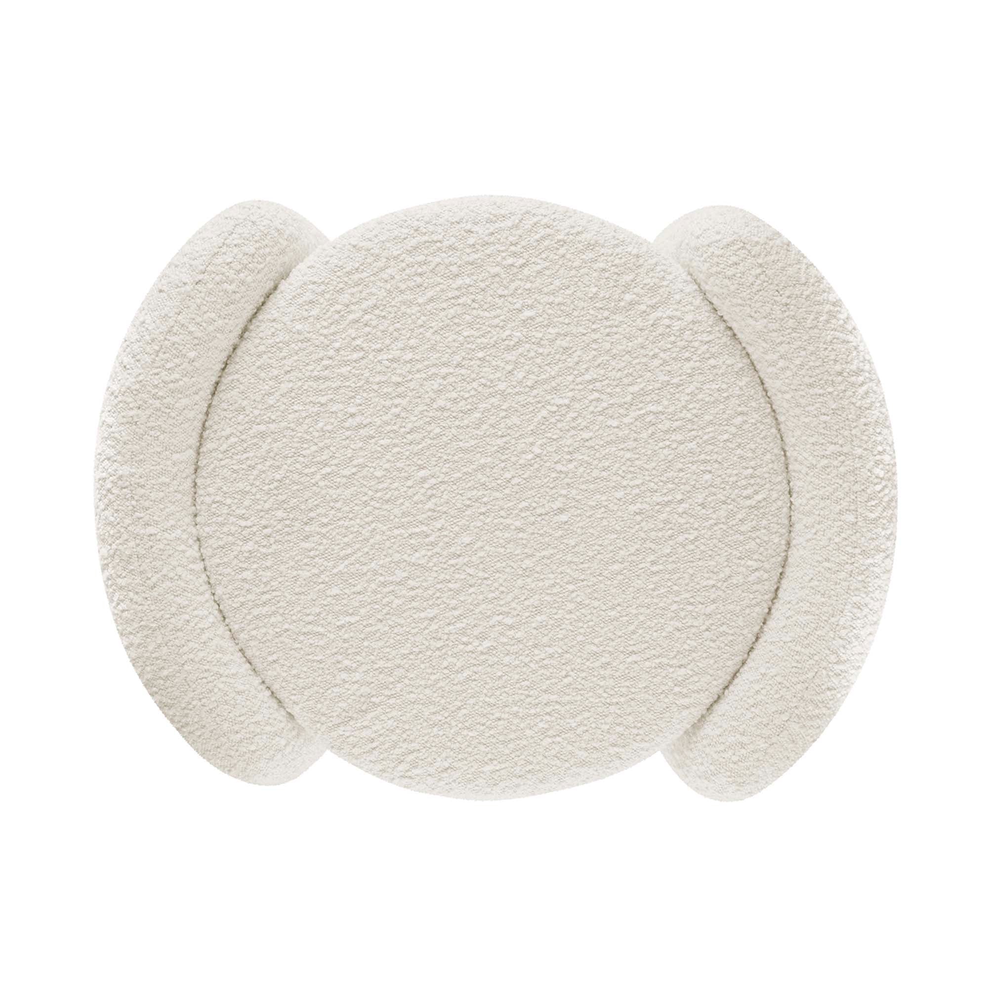 Nebula Boucle Upholstered Ottoman, Ivory