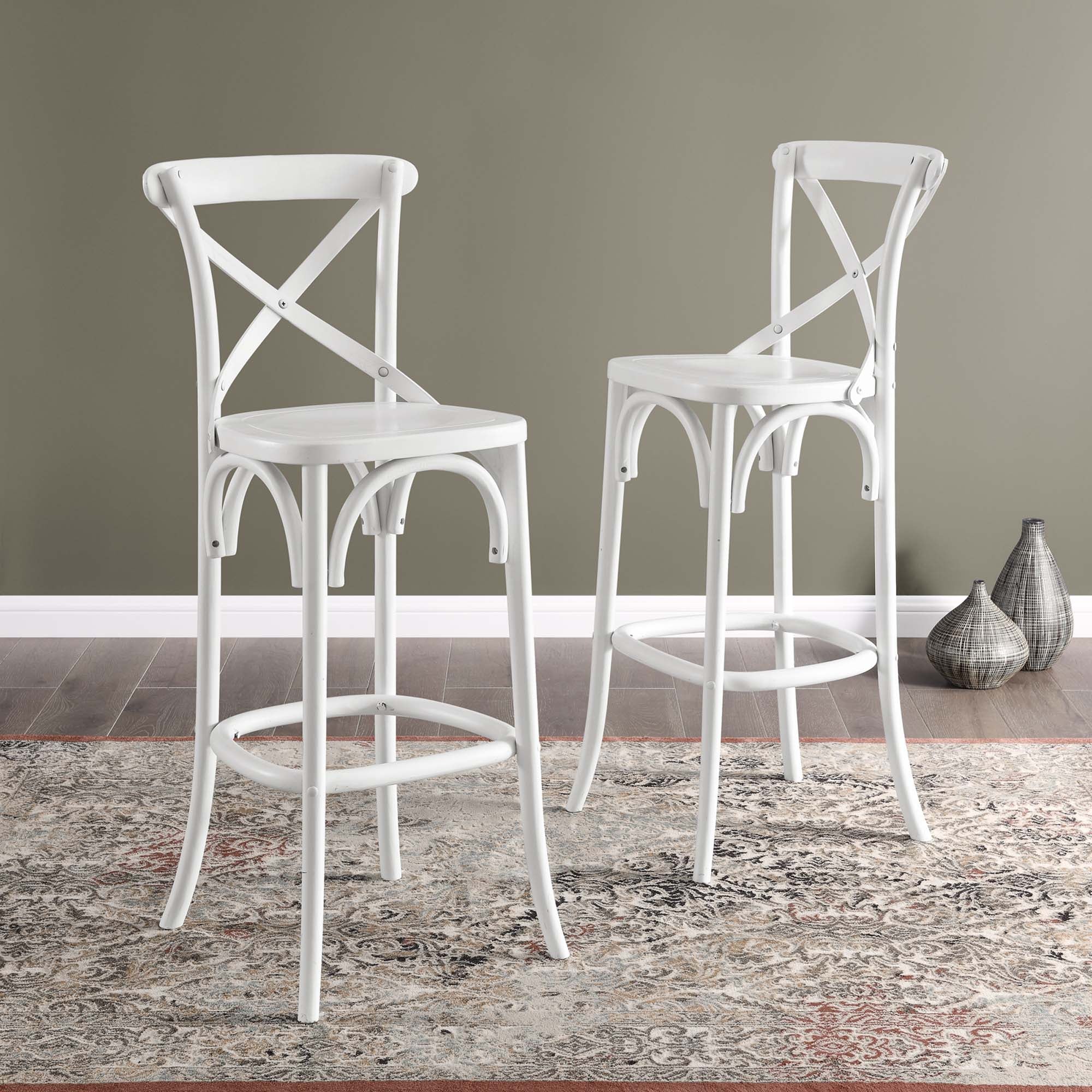 Gear Bar Stool, White
