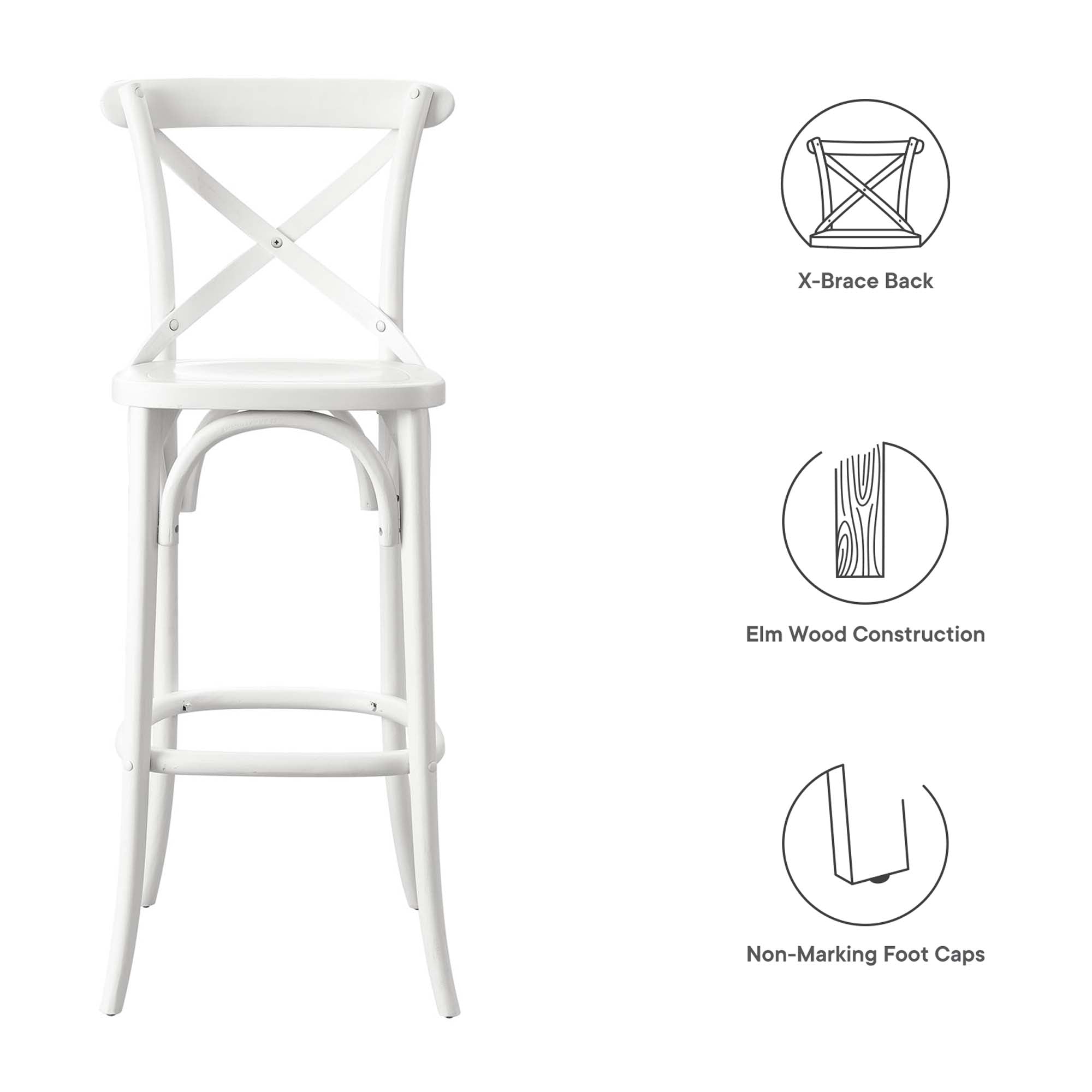 Gear Bar Stool, White