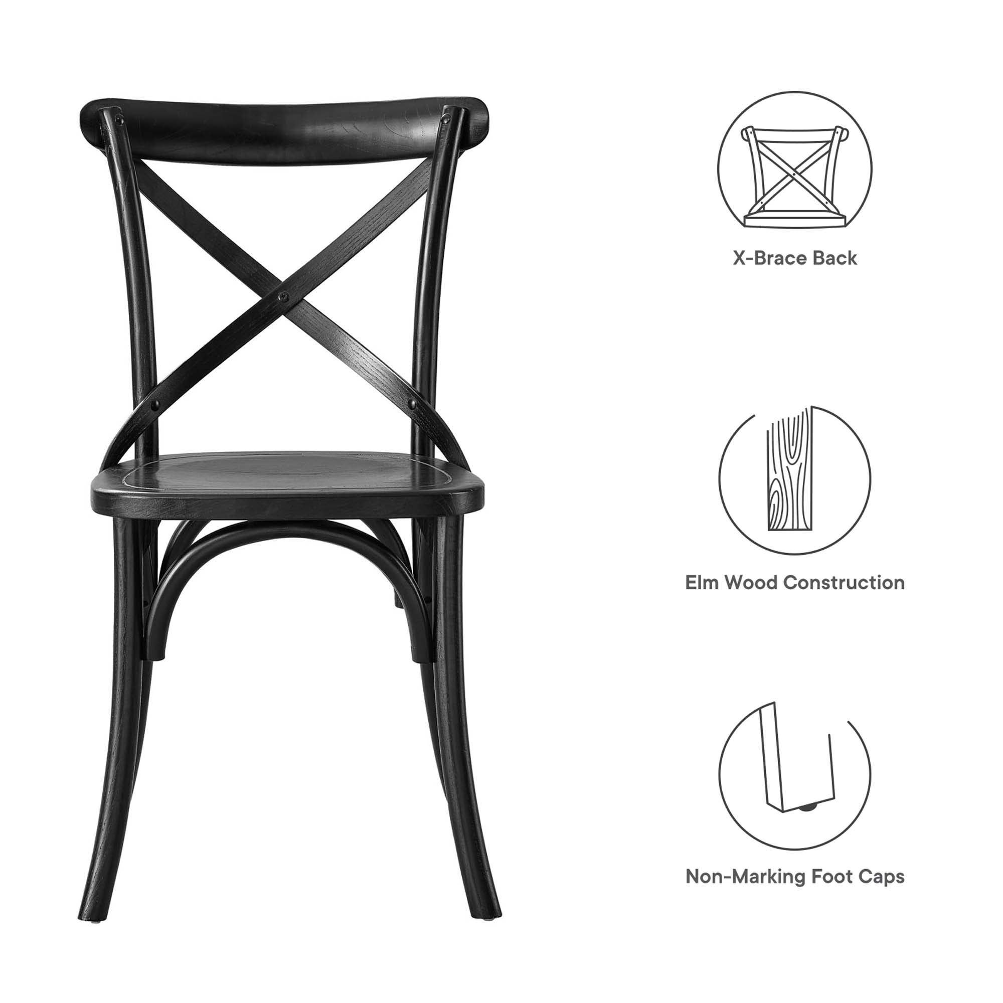 Gear Dining Side Chair, Black