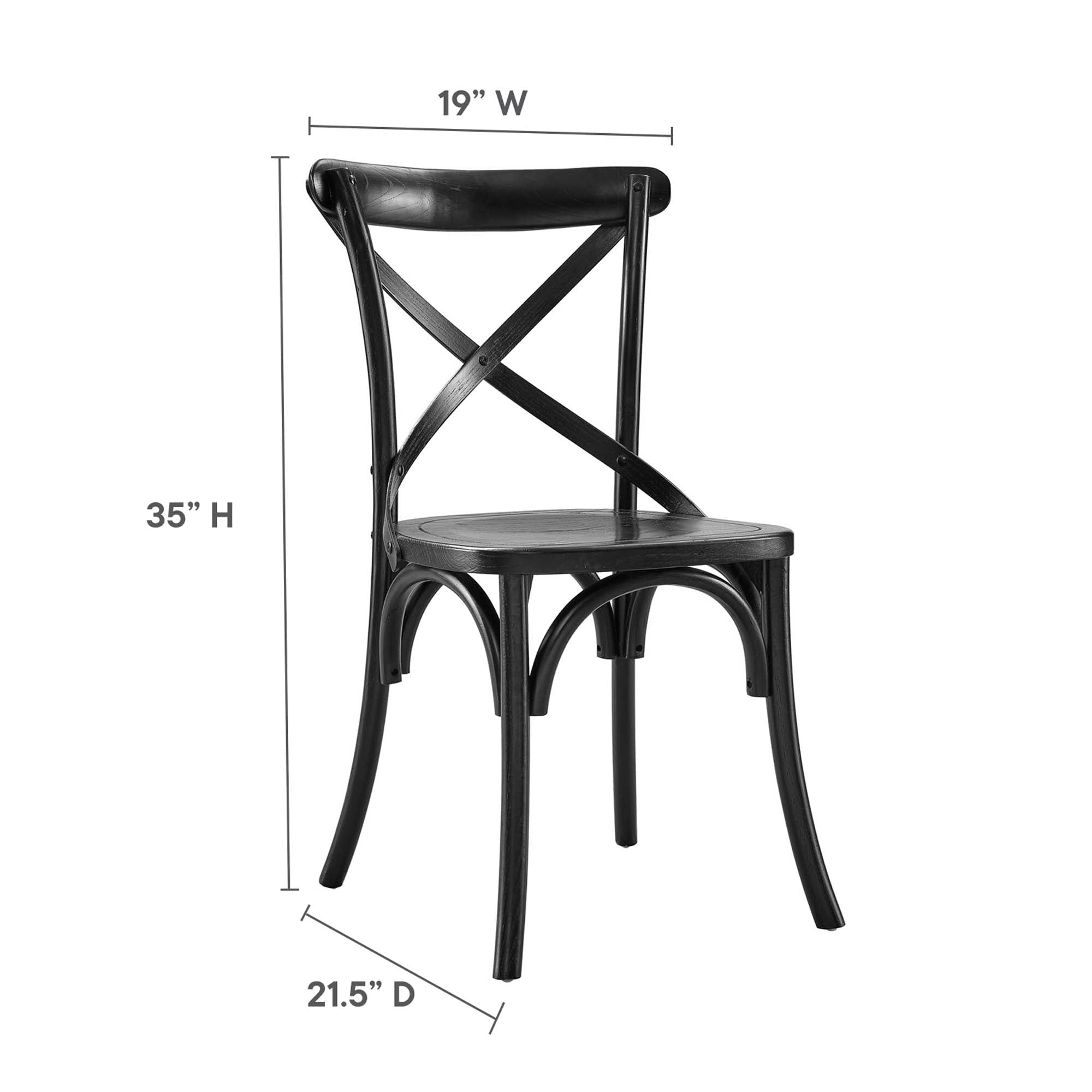Gear Dining Side Chair, Black