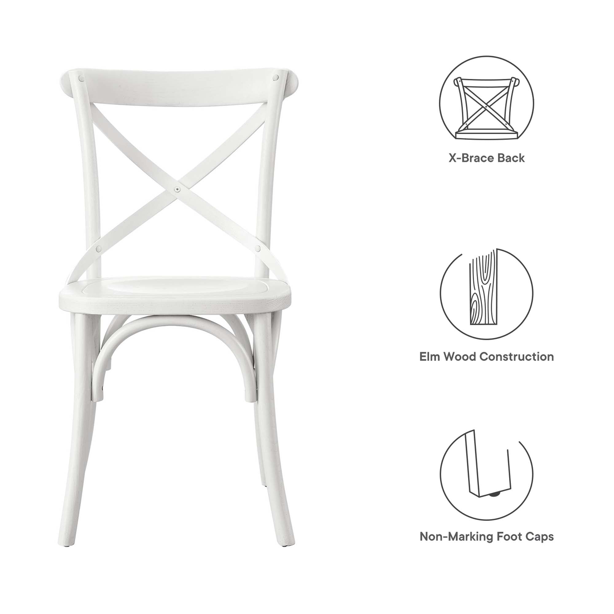 Gear Dining Side Chair, White