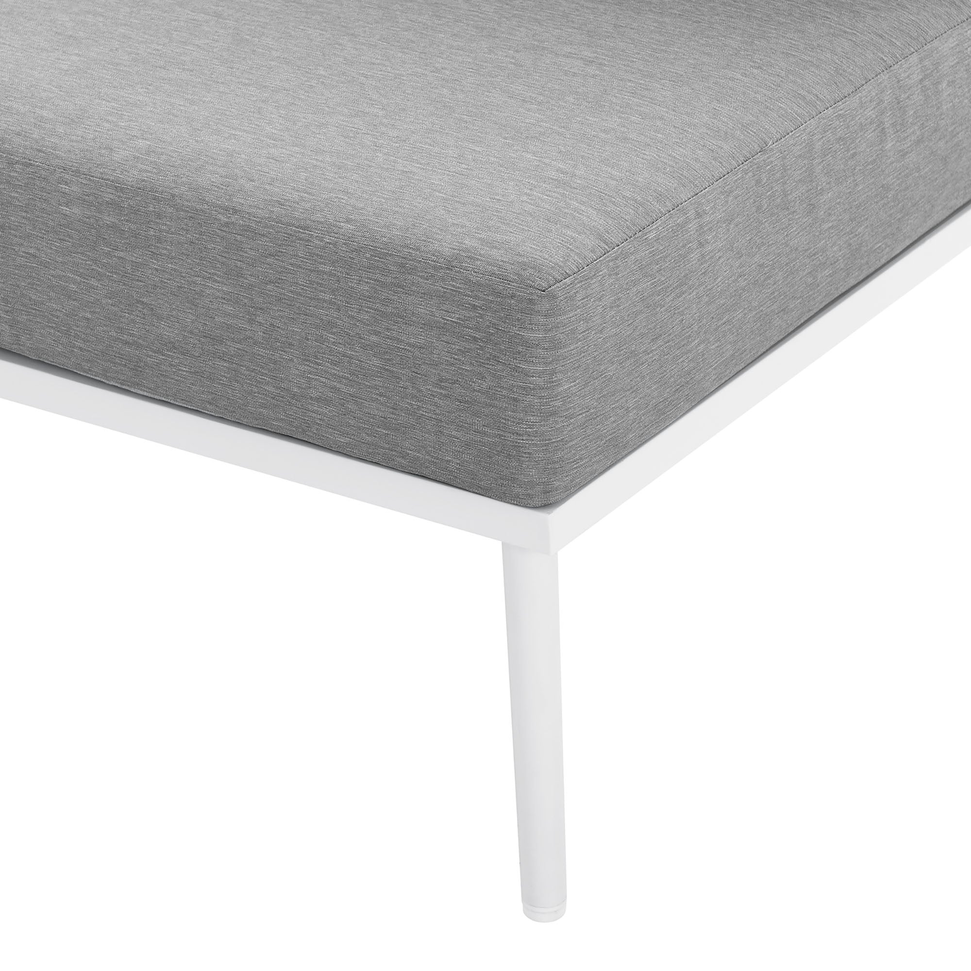 Stance Outdoor Patio Aluminum Armless Chair, White Gray