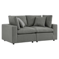 Commix Overstuffed Outdoor Patio Loveseat, Charcoal