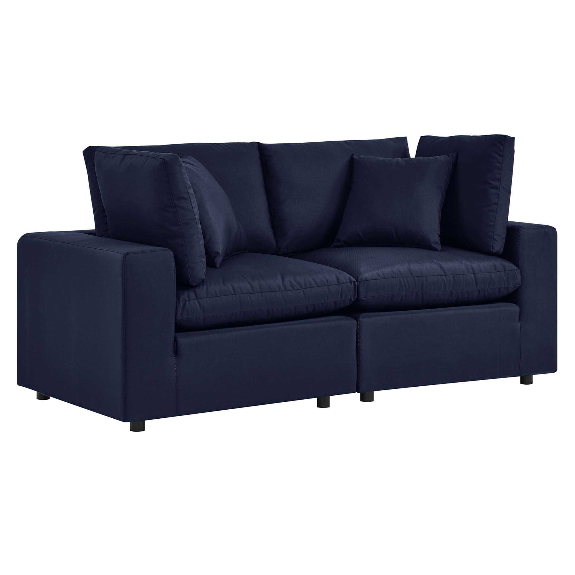 Commix Overstuffed Outdoor Patio Loveseat, Navy